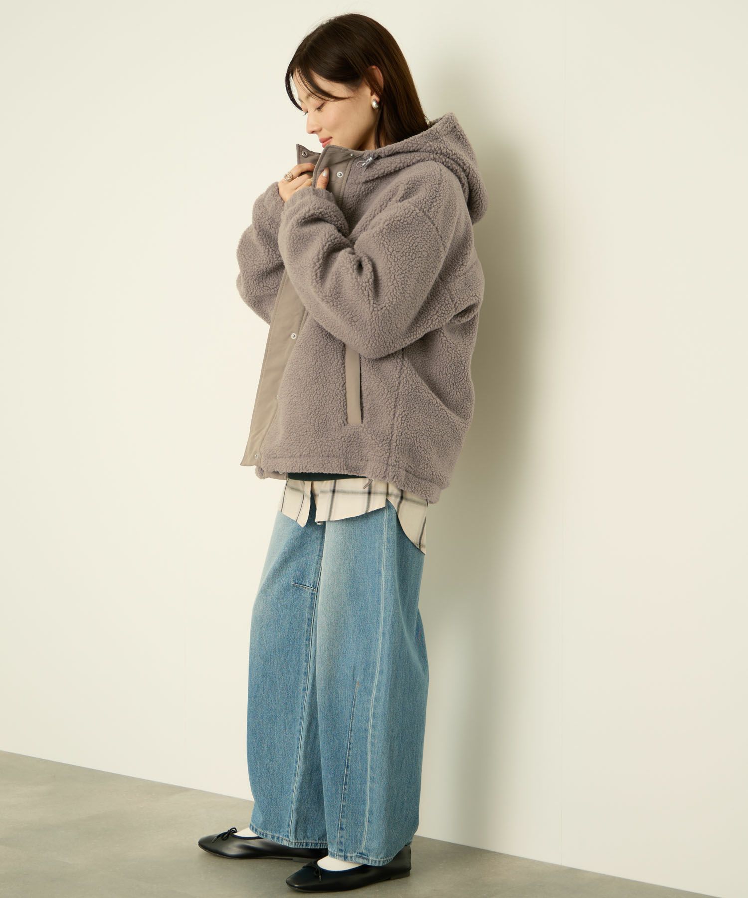 CONVERSE  ボアフードジャケット レディース商品画像-6