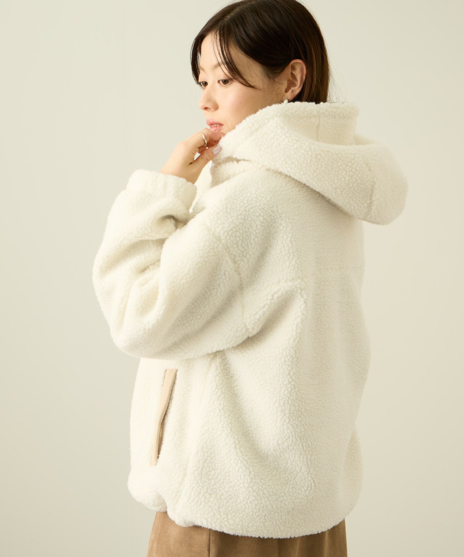 CONVERSE ボアフードジャケット レディース商品画像-7