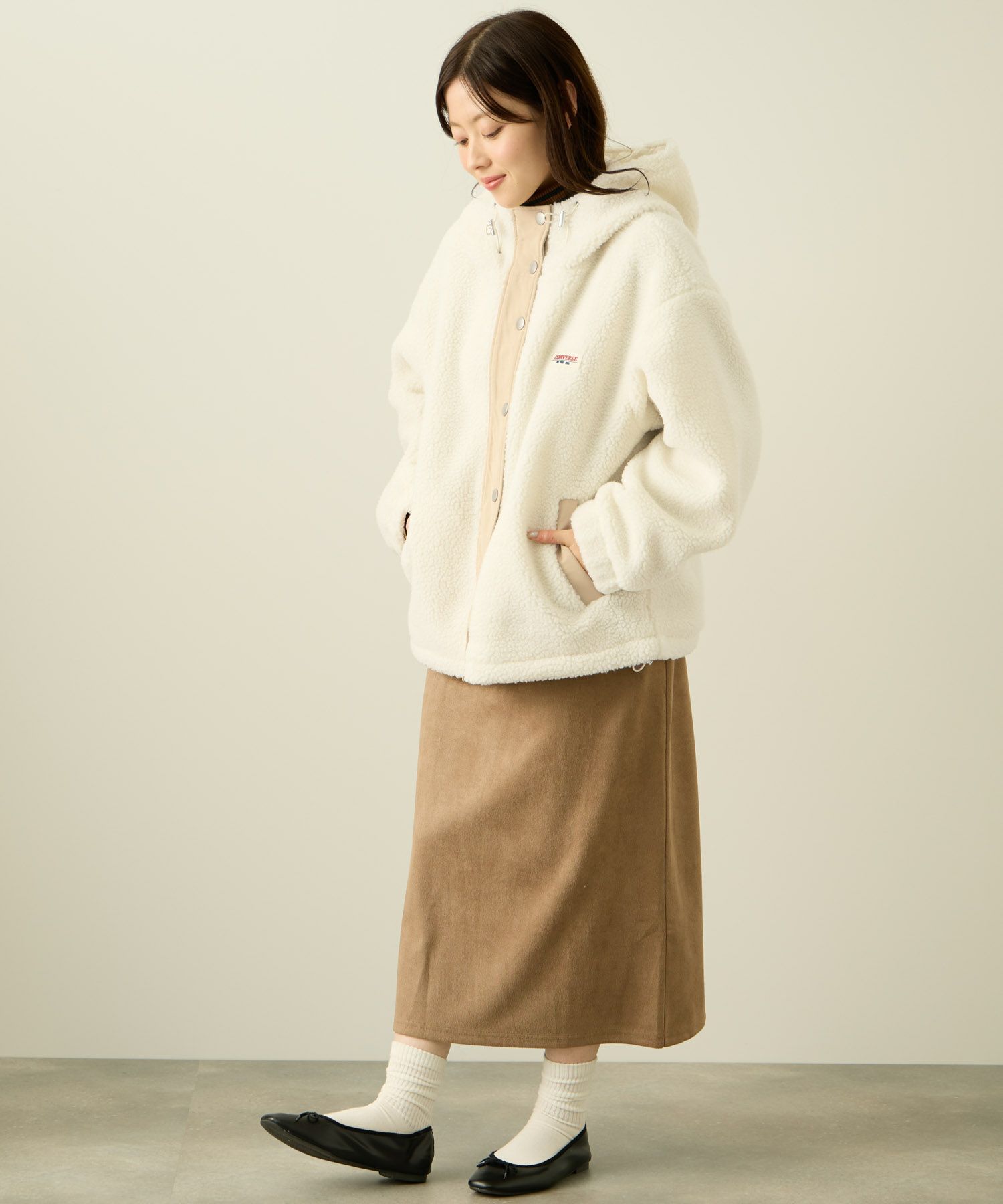 CONVERSE ボアフードジャケット レディース商品画像-8