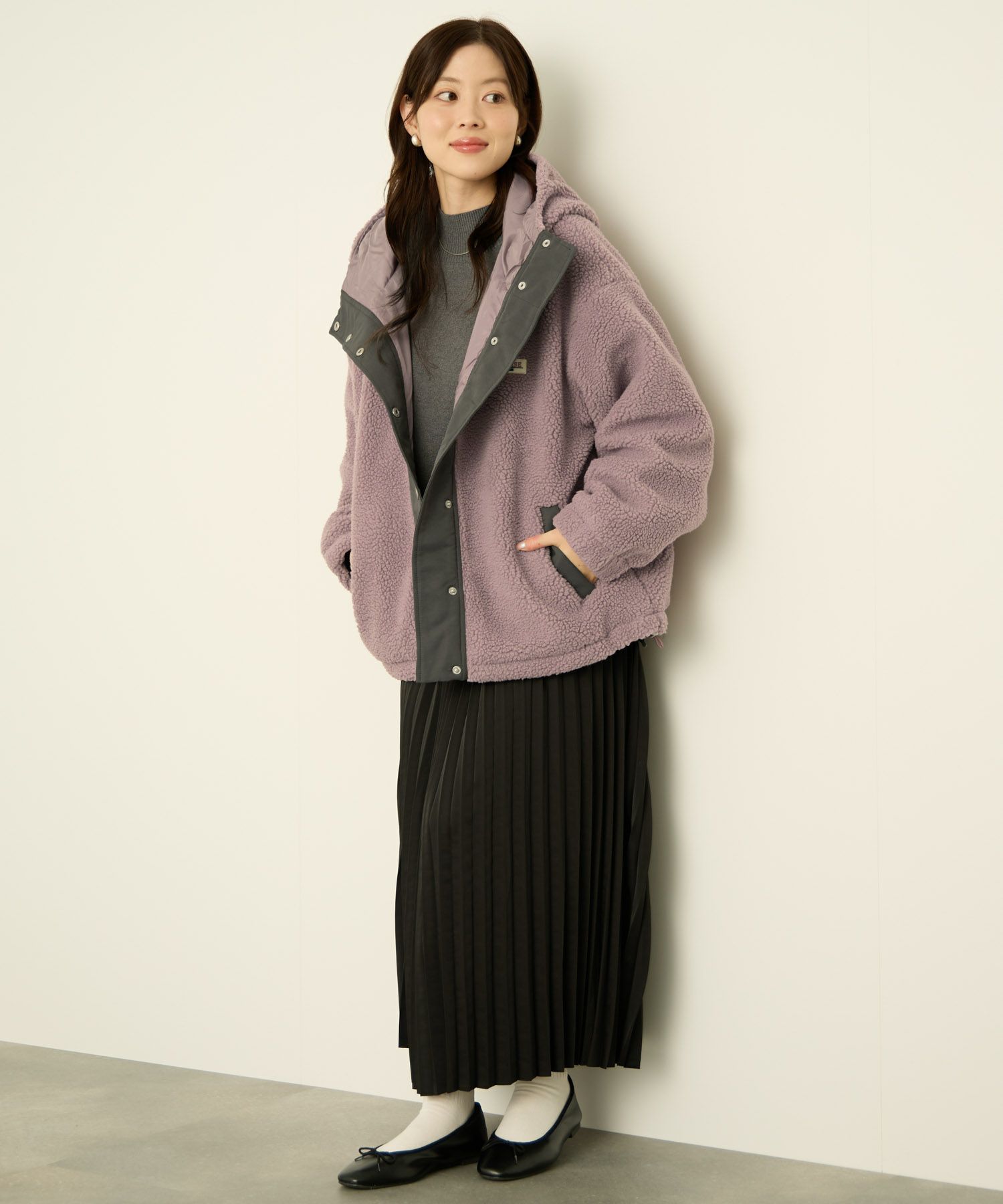 CONVERSE ボアフードジャケット レディース商品画像-11