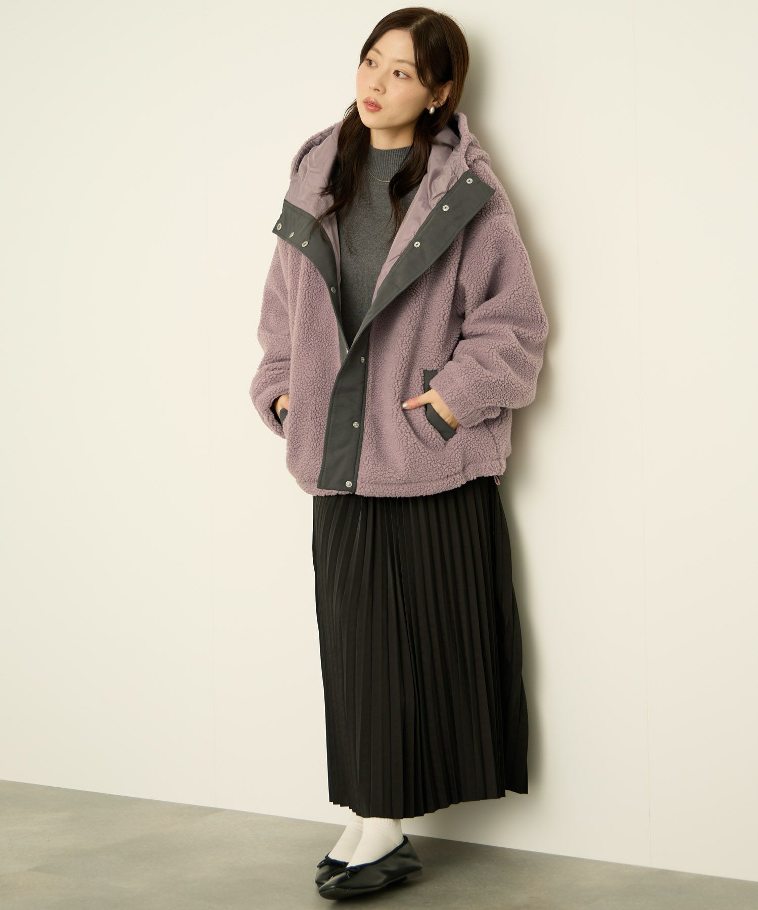 CONVERSE ボアフードジャケット レディース商品画像-12