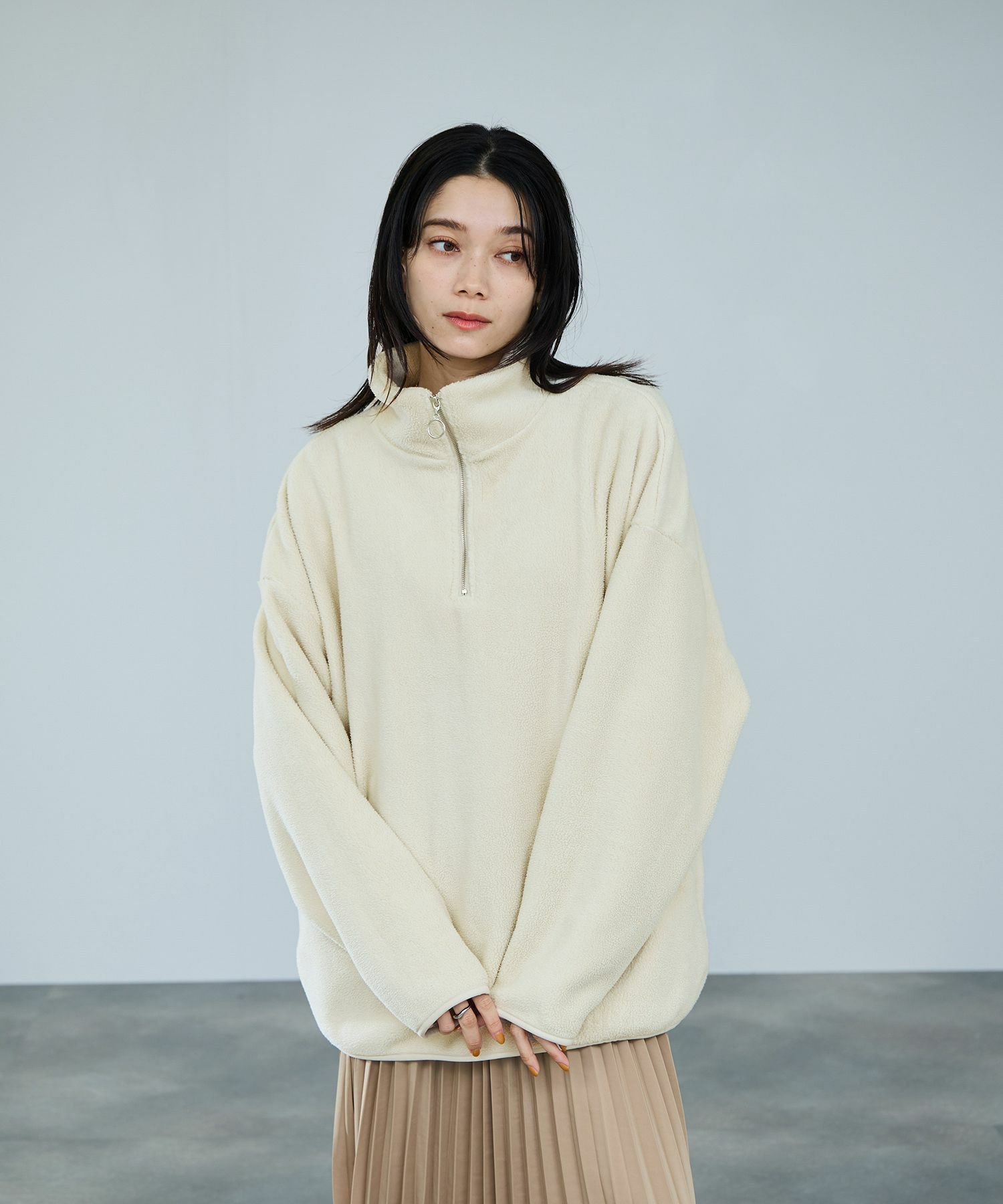 milli de l'air  ライトボアハーフジッププルオーバー レディース商品画像-2