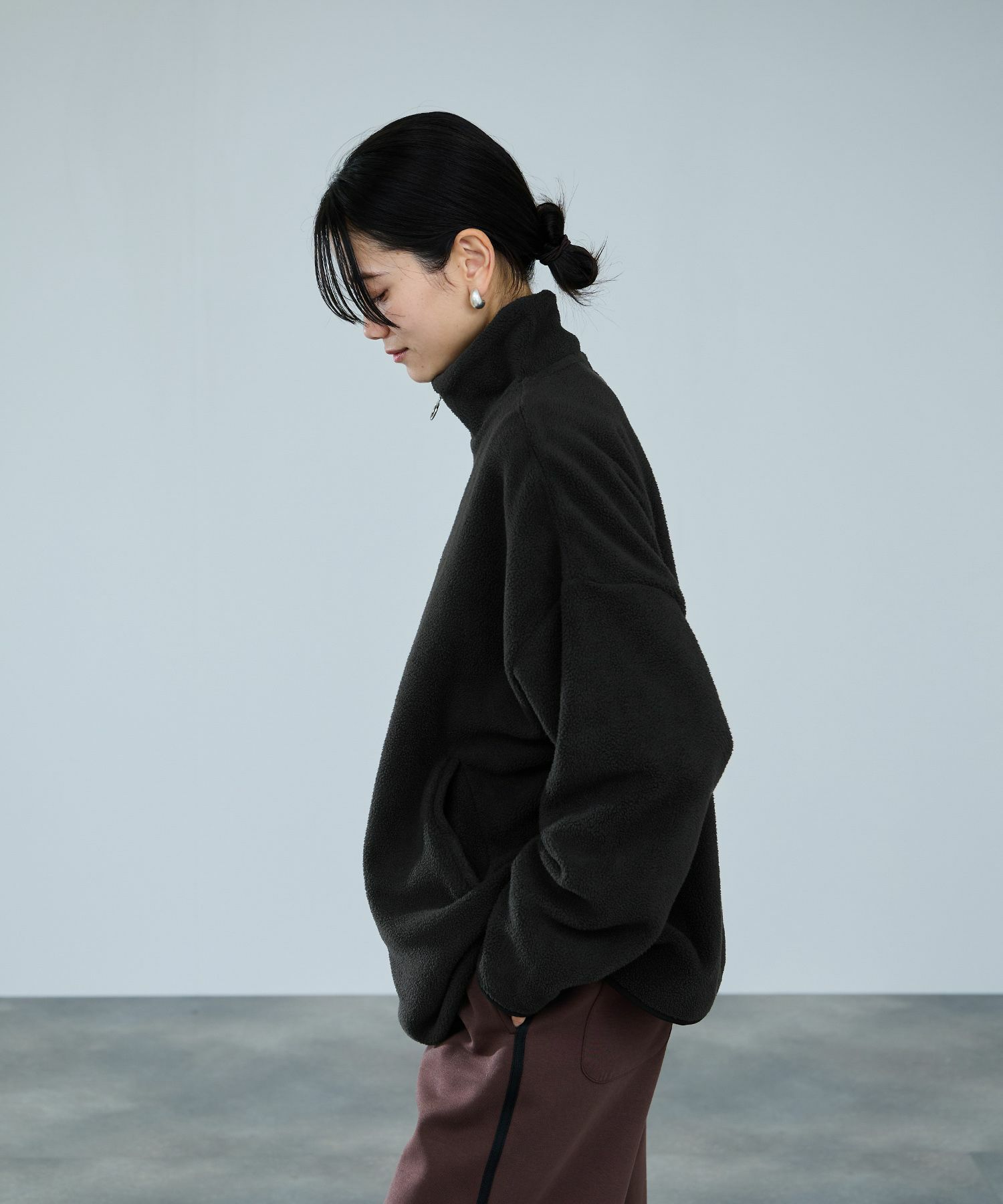 milli de l'air ライトボアハーフジッププルオーバー レディース