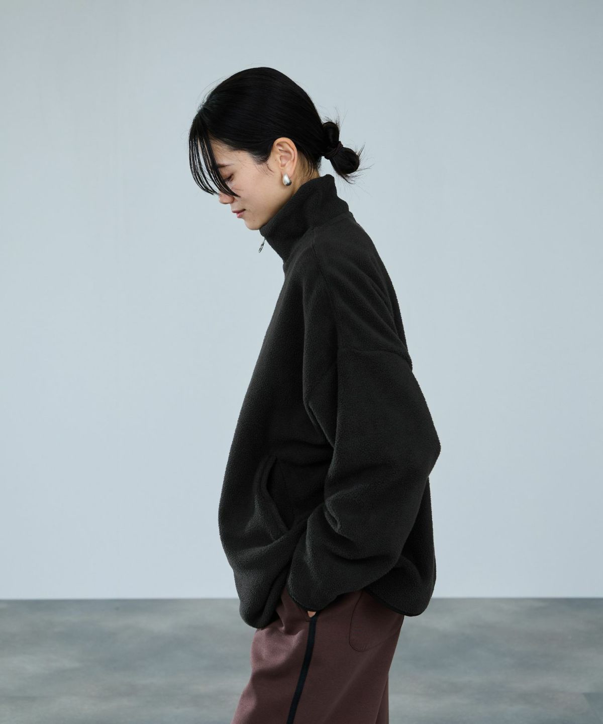 milli de l'air ライトボアハーフジッププルオーバー レディース