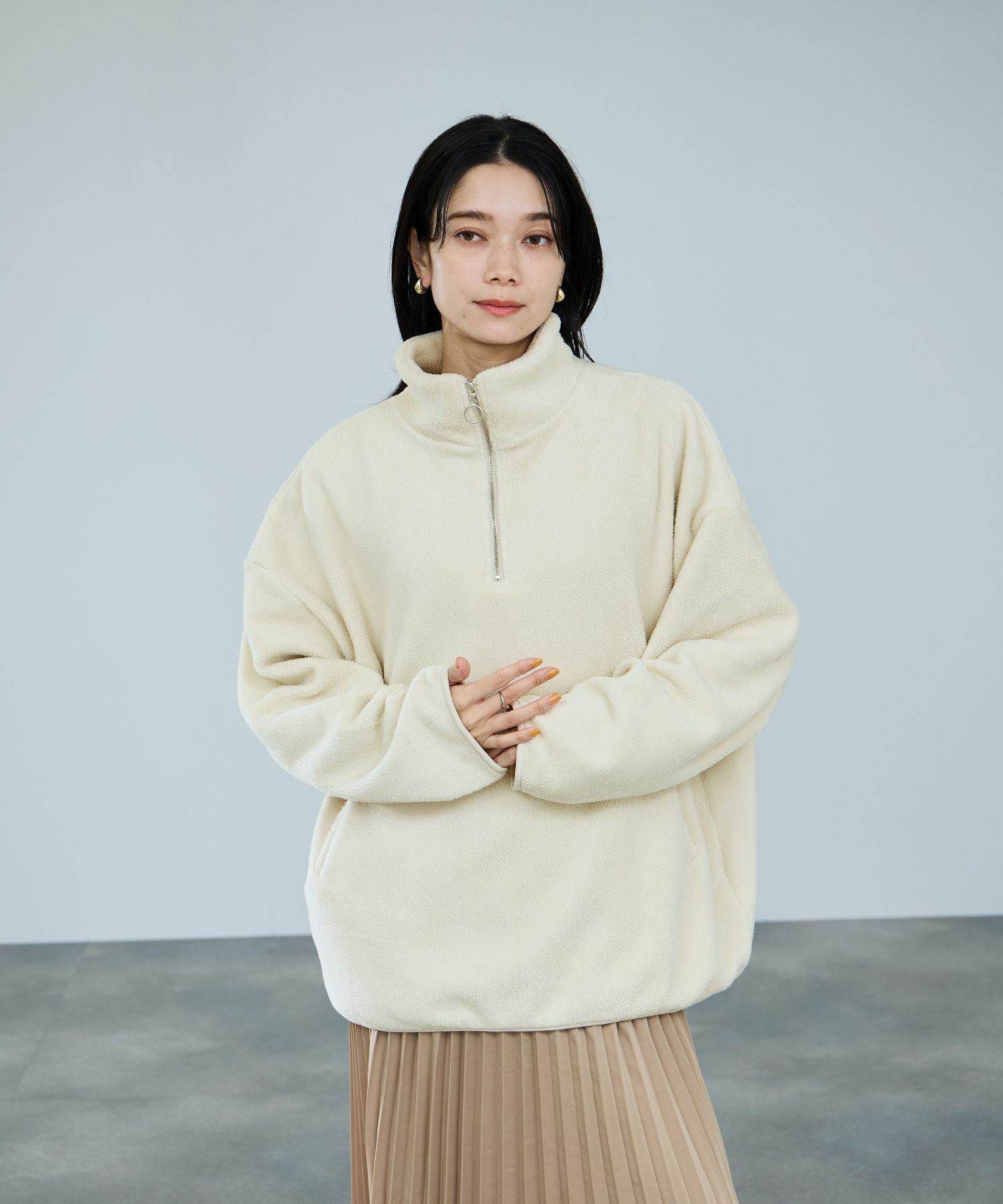 milli de l'air  ライトボアハーフジッププルオーバー レディース商品画像-10