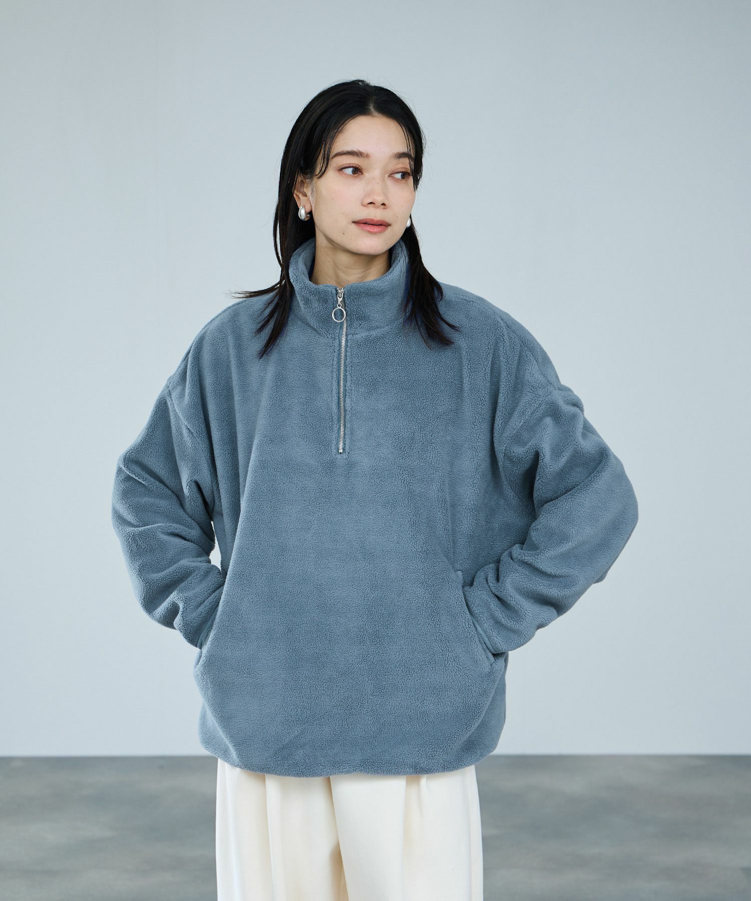 [値下げ]milli de l'air  ライトボアハーフジッププルオーバー レディース商品画像-16