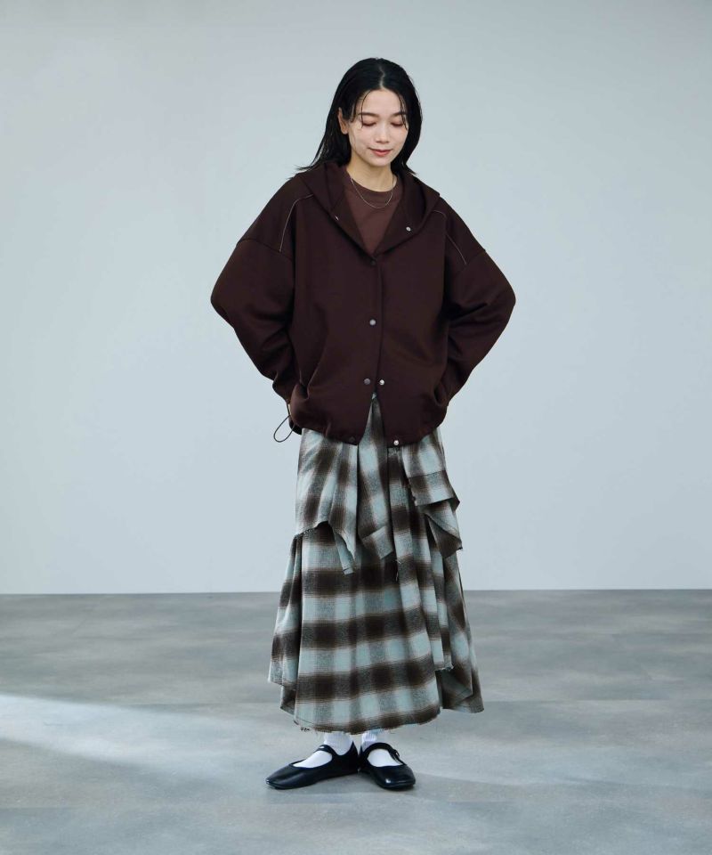 milli de l'air  フェイクスリーブチェックスカート レディース商品画像-5