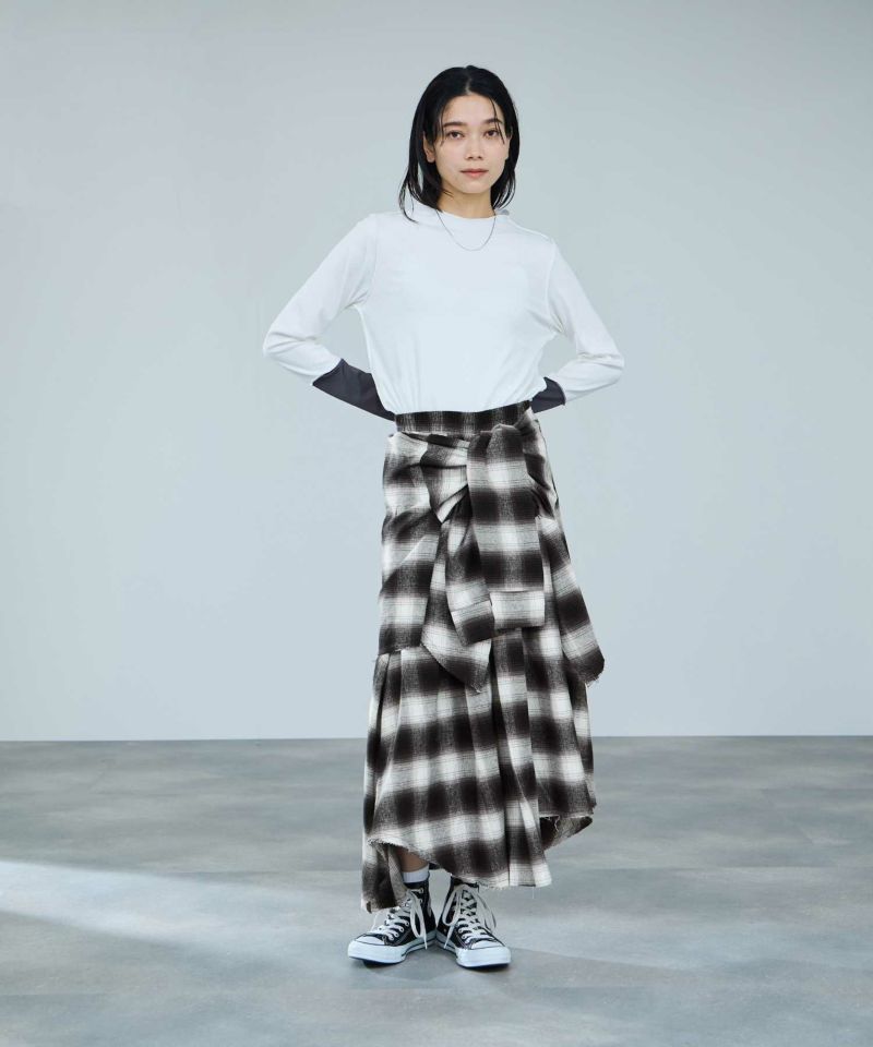 milli de l'air  フェイクスリーブチェックスカート レディース商品画像-11