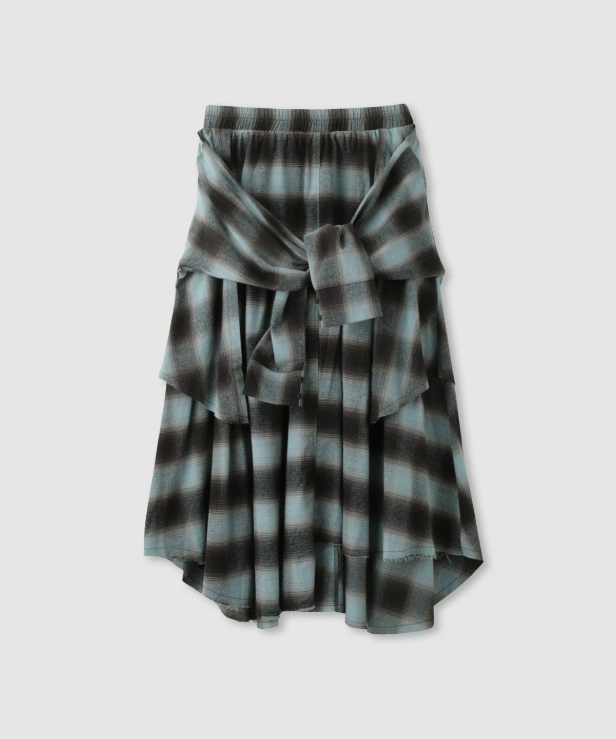 milli de l'air フェイクスリーブチェックスカート レディース