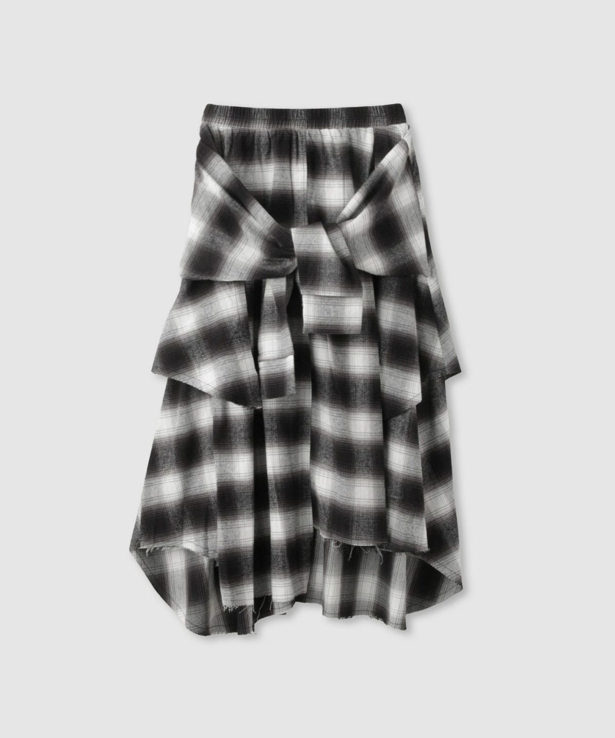 milli de l'air フェイクスリーブチェックスカート レディース