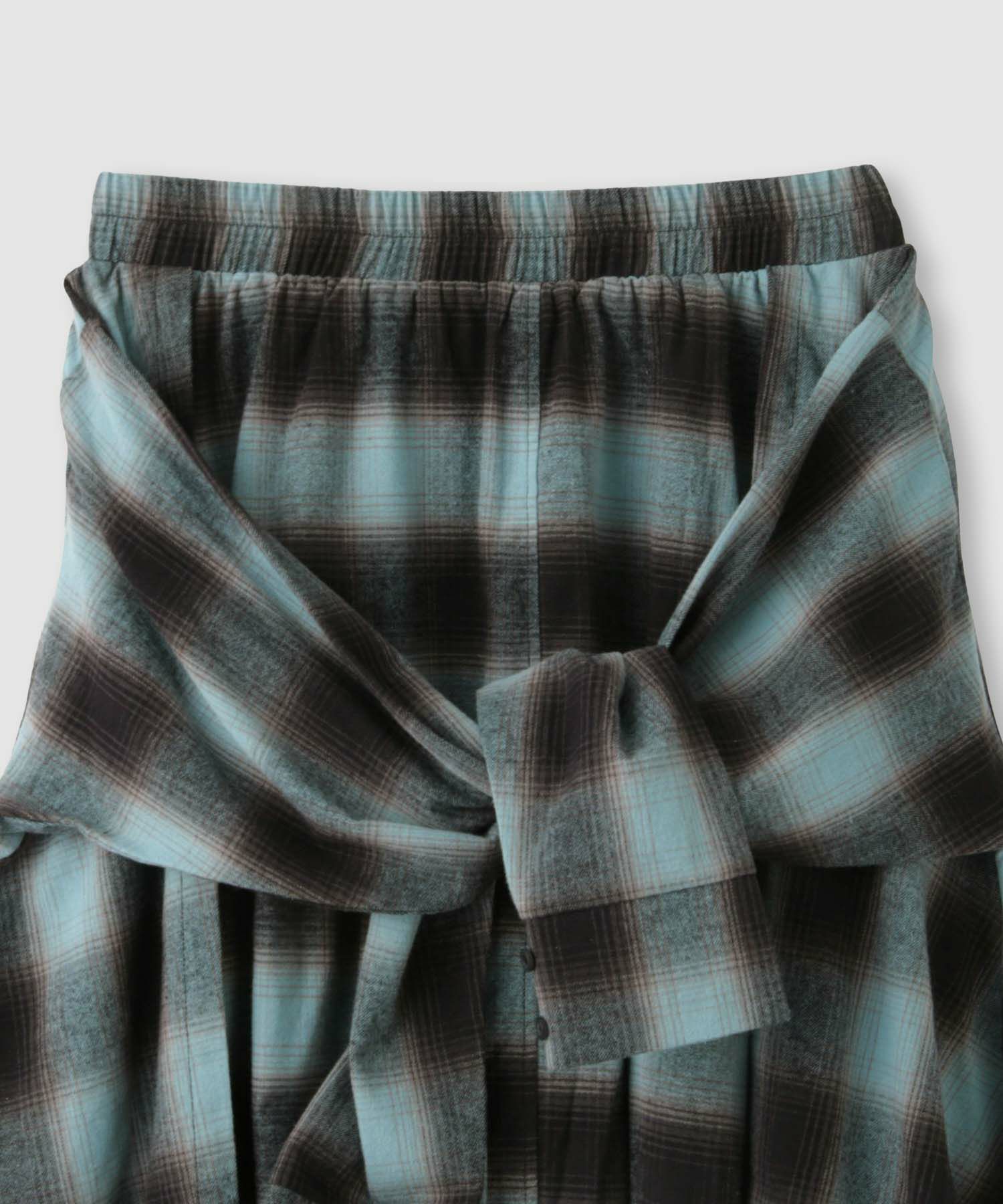 milli de l'air フェイクスリーブチェックスカート レディース