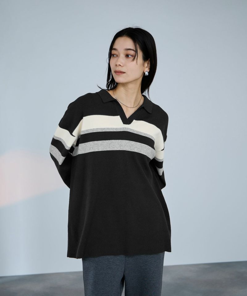 milli de l'air  配色ポロニット レディース商品画像-4