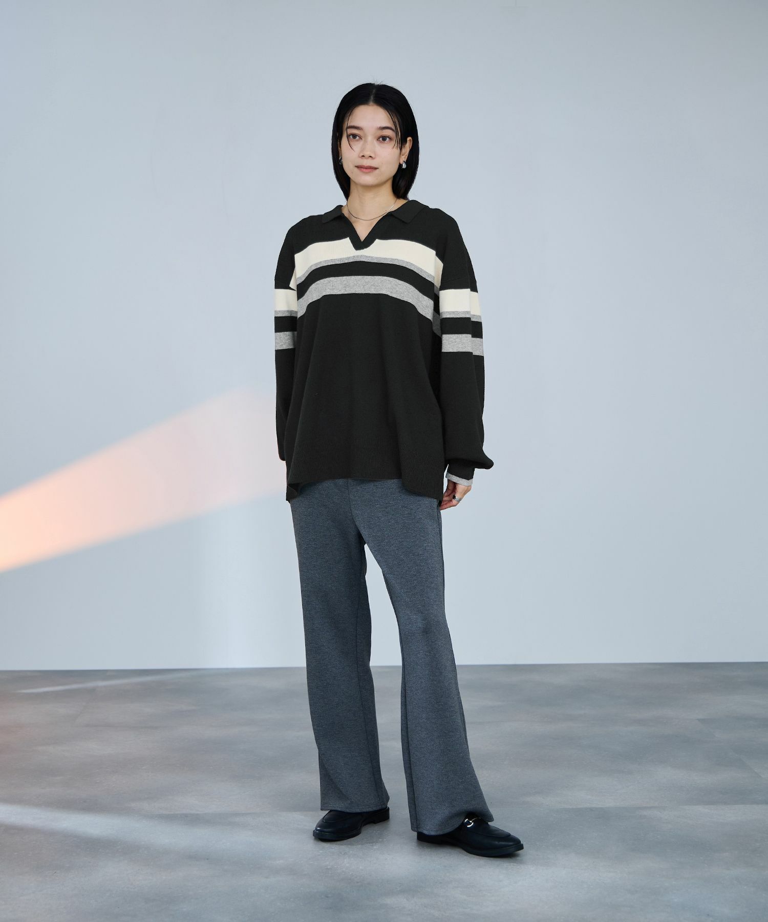 [さらに50%OFF]milli de l'air  配色ポロニット レディース商品画像-5