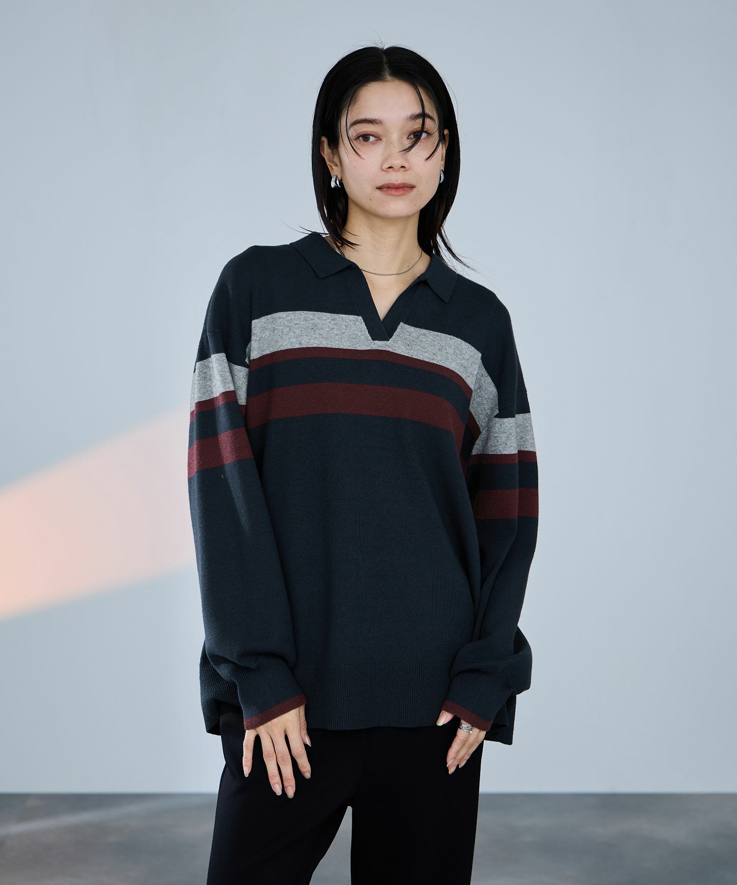 [値下げ]milli de l'air  配色ポロニット レディース商品画像-6