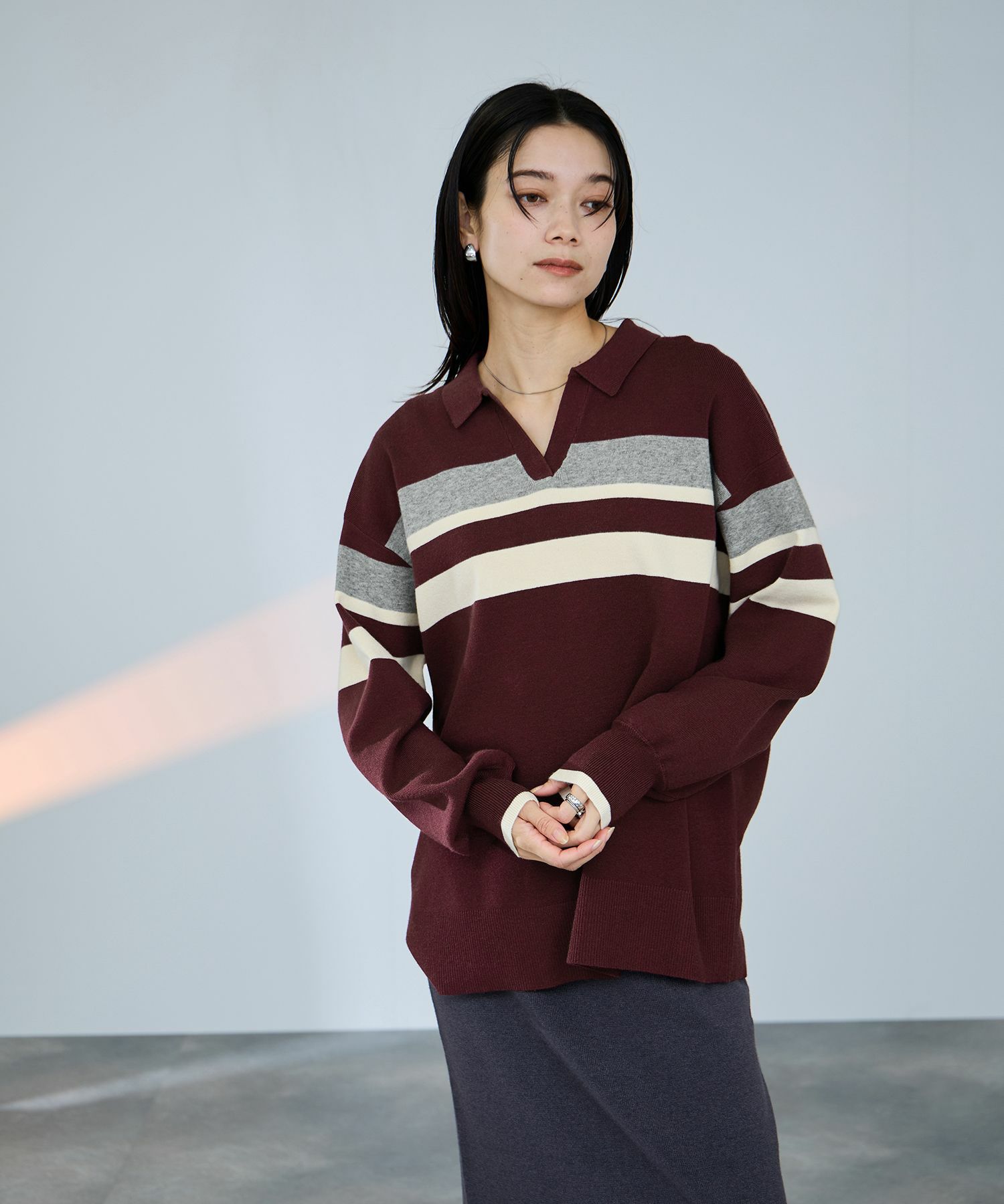 milli de l'air  配色ポロニット レディース商品画像-9