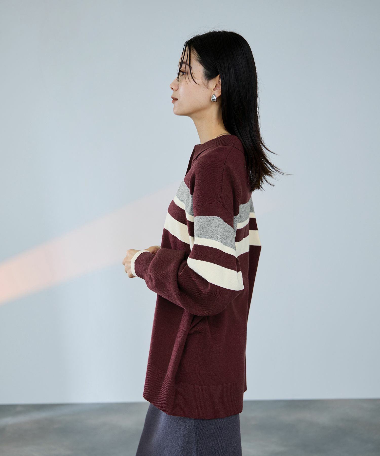 [さらに50%OFF]milli de l'air  配色ポロニット レディース商品画像-10