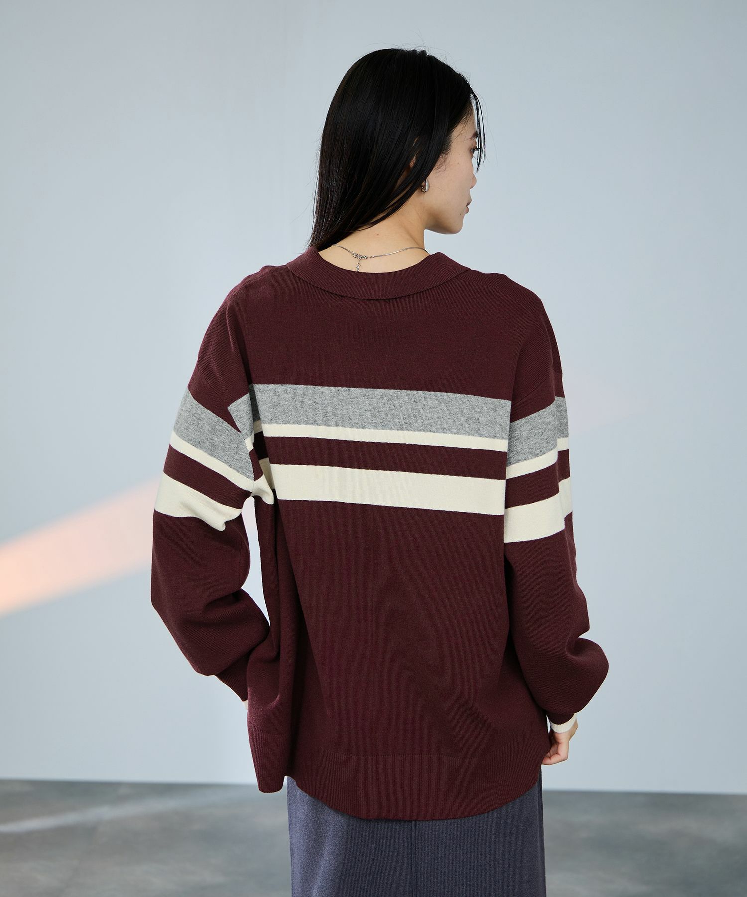 [さらに50%OFF]milli de l'air  配色ポロニット レディース商品画像-11