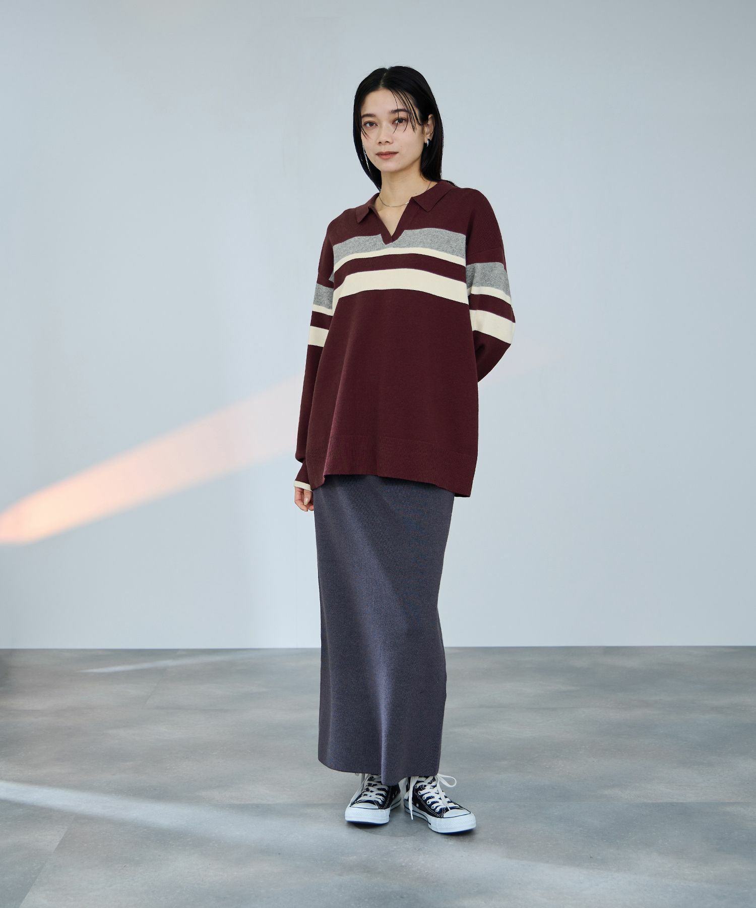 [さらに50%OFF]milli de l'air  配色ポロニット レディース商品画像-12