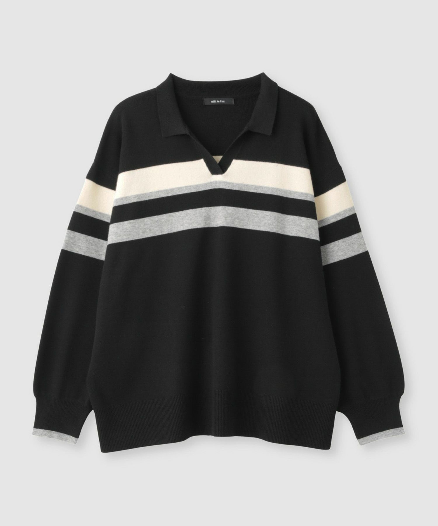 [さらに50%OFF]milli de l'air  配色ポロニット レディース商品画像-13