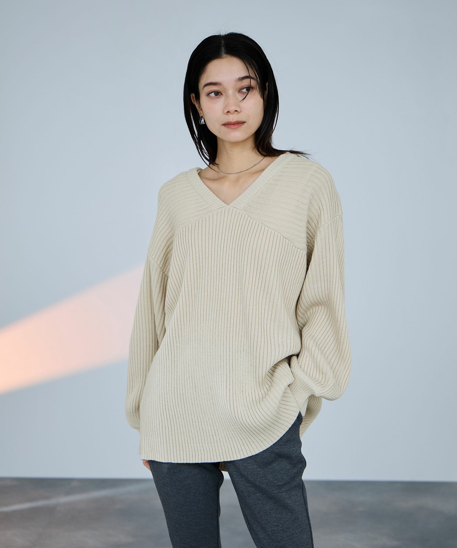 milli de l'air 前後2WAYバルキーニット レディース