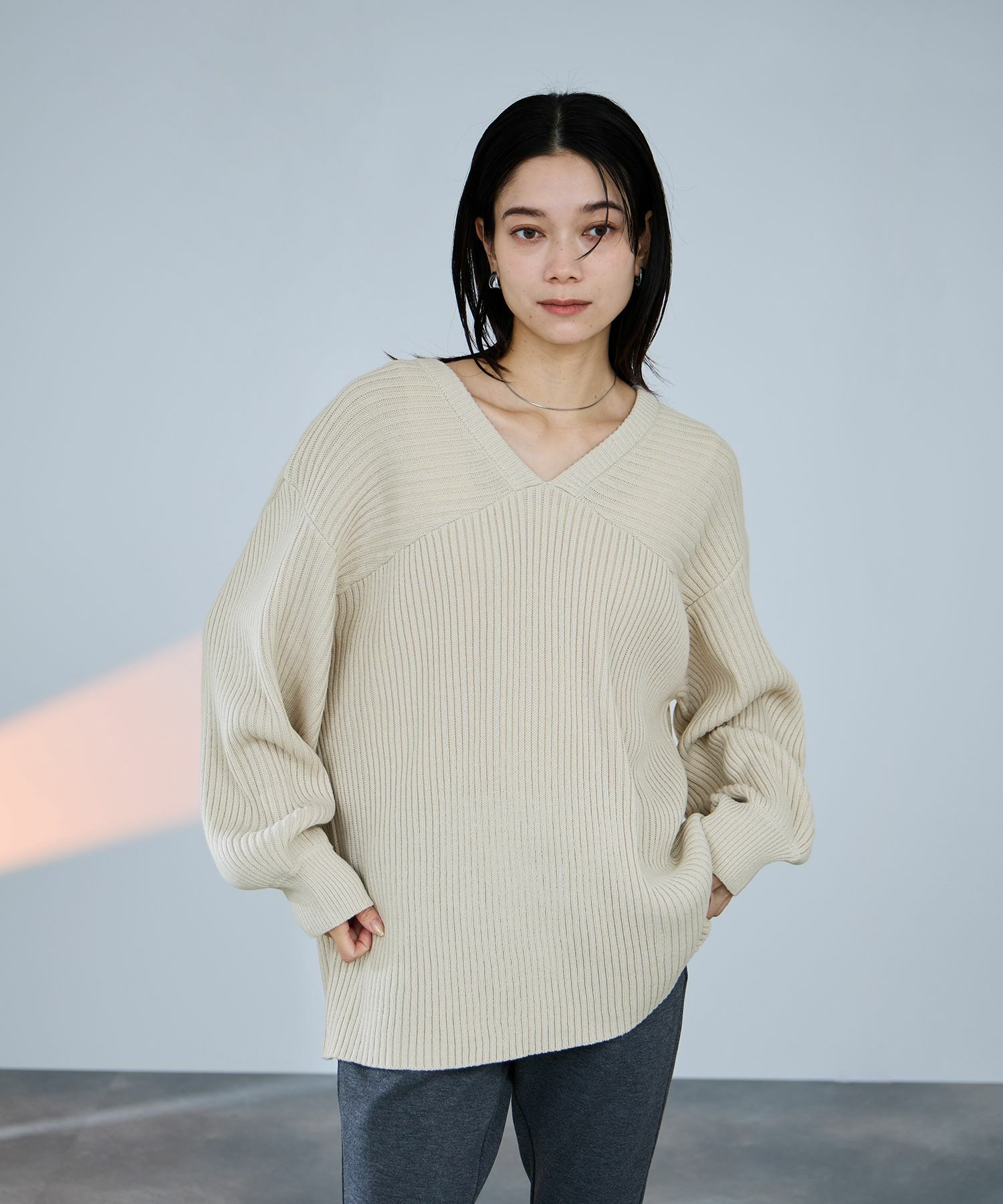 milli de l'air 前後2WAYバルキーニット レディース