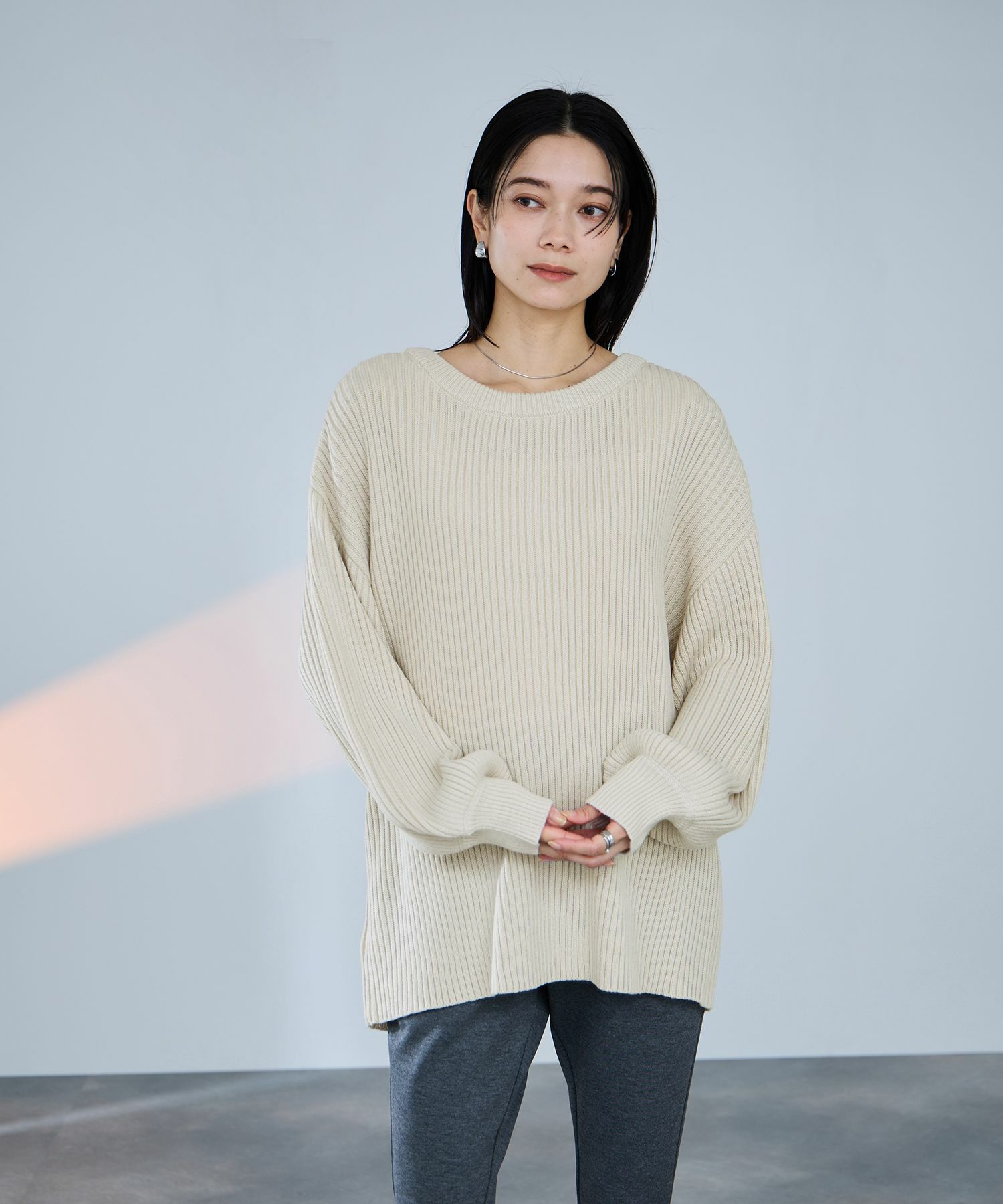 milli de l'air 前後2WAYバルキーニット レディース