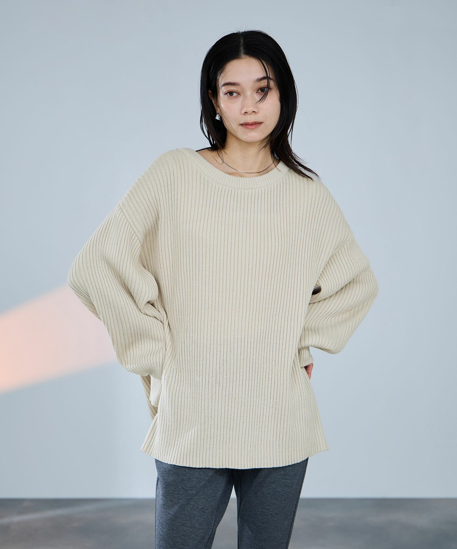 milli de l'air 前後2WAYバルキーニット レディース