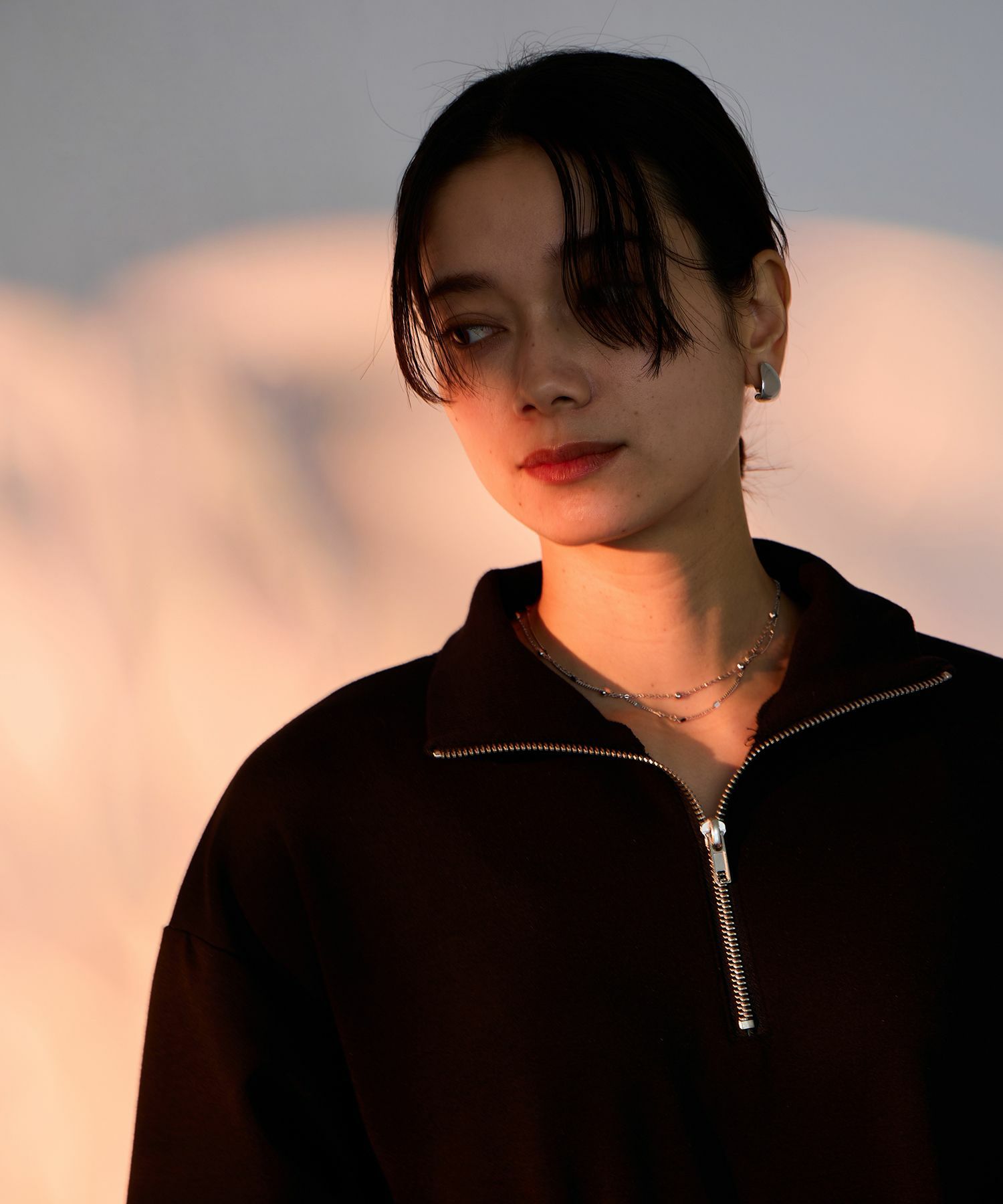 milli de l'air パフィバック ダンボールニット ハーフジップワンピース レディースmilli de l'air パフィバック ダンボールニット ハーフジップワンピース レディース