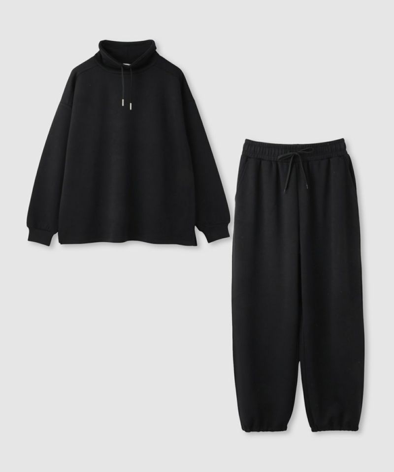 NAVY  ハピ楽 もちもち素材 スタンドネックルームセット レディース商品画像-1