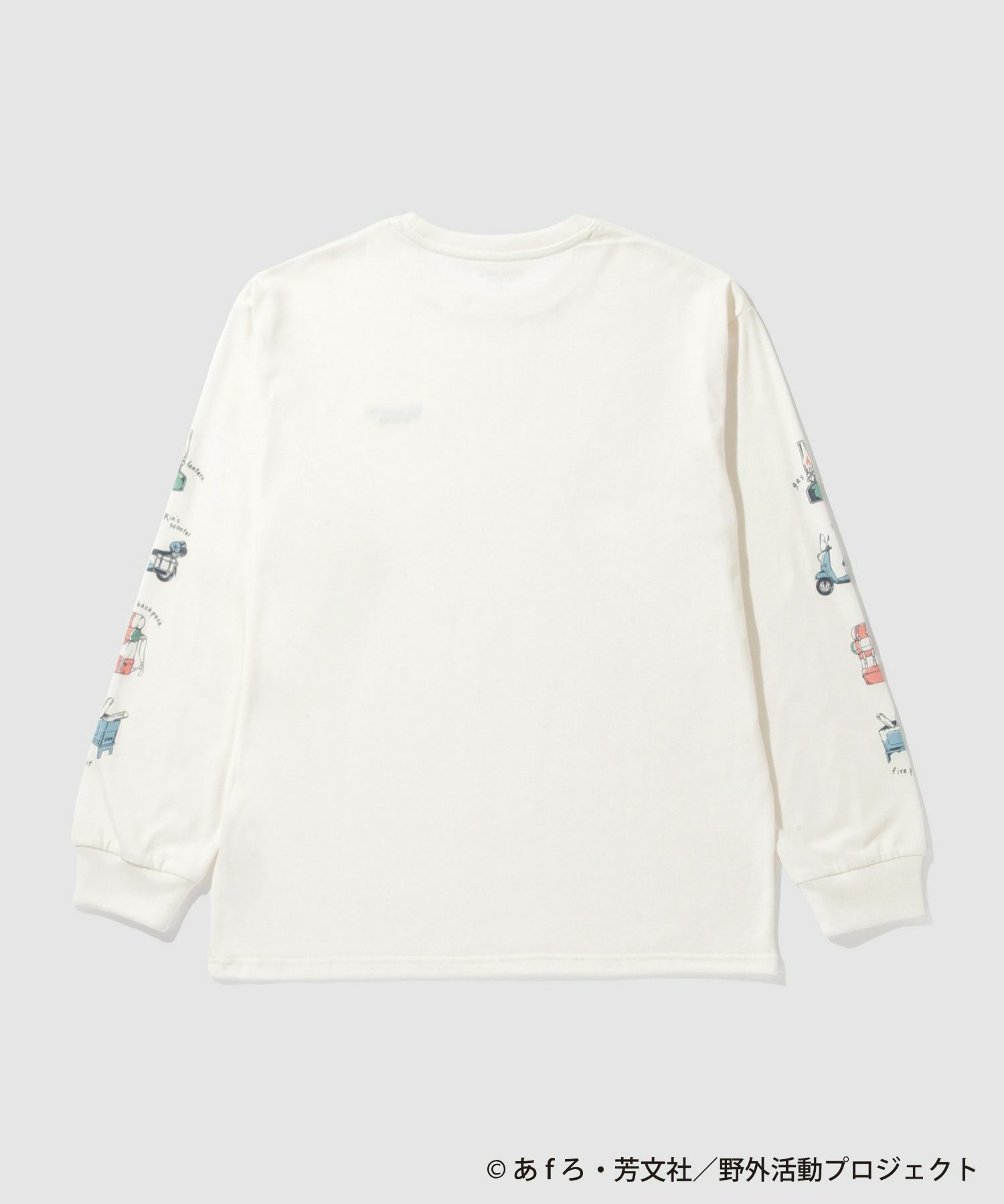 [予約販売 2/6より順次発送予定]『ゆるキャン△ SEASON３』 袖プリント長袖Tシャツ ホワイト メンズ商品サムネイル-2
