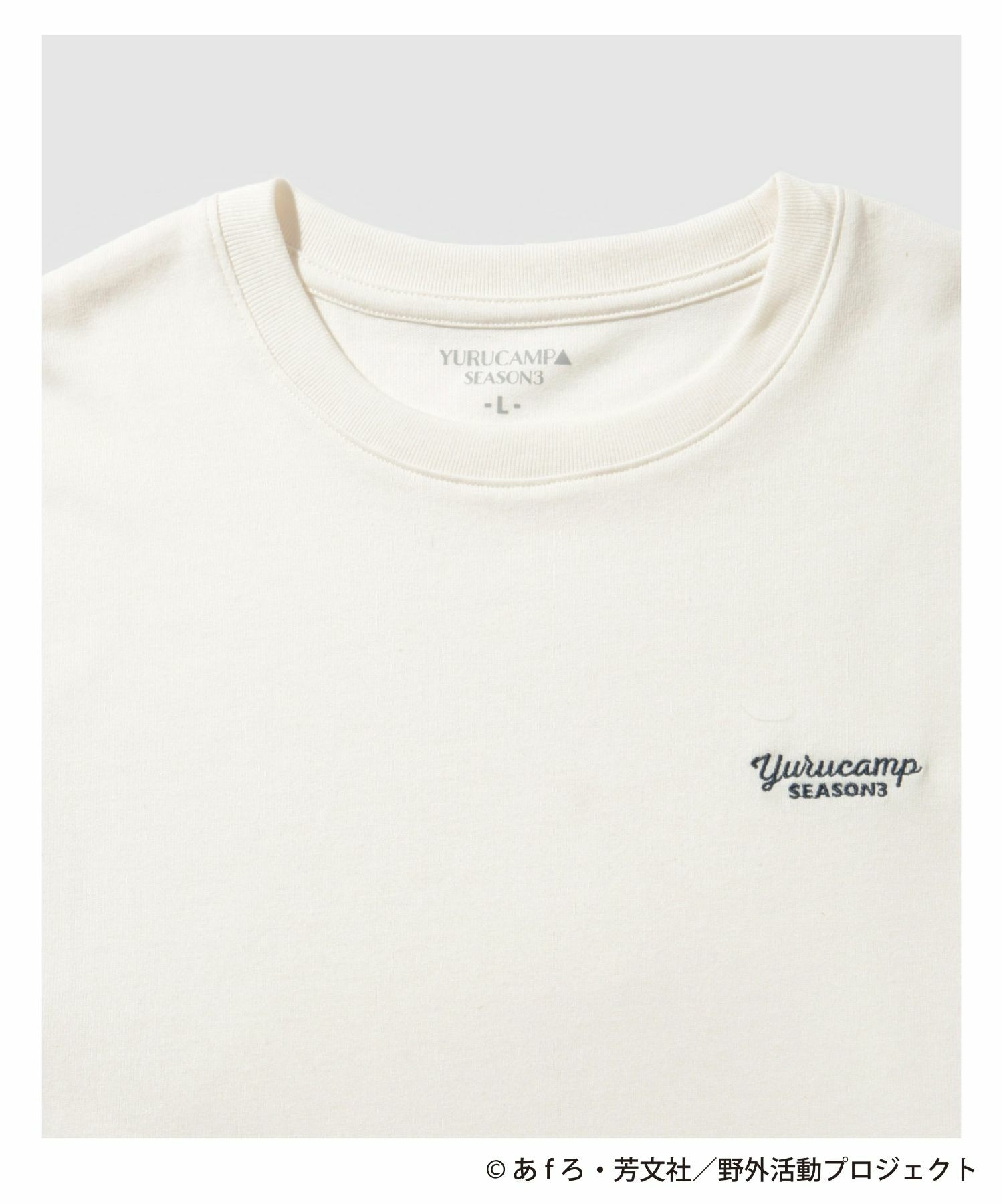 [予約販売 2/6より順次発送予定]『ゆるキャン△ SEASON３』 袖プリント長袖Tシャツ ホワイト メンズ商品画像-3