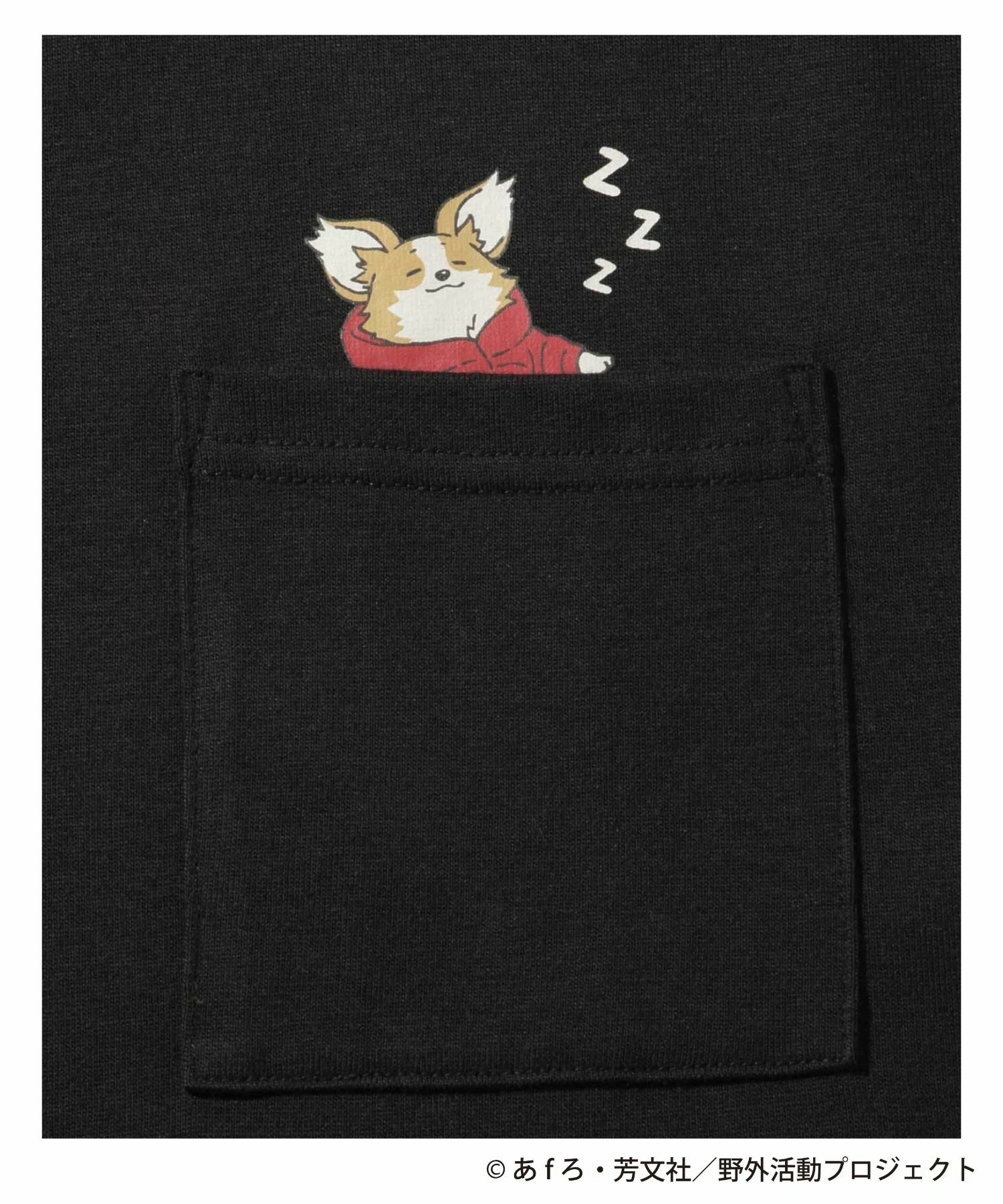 [予約販売 2/6より順次発送予定]『ゆるキャン△ SEASON３』 バックプリントポケット付きTシャツ ブラック メンズ メール便 対応商品商品画像-4