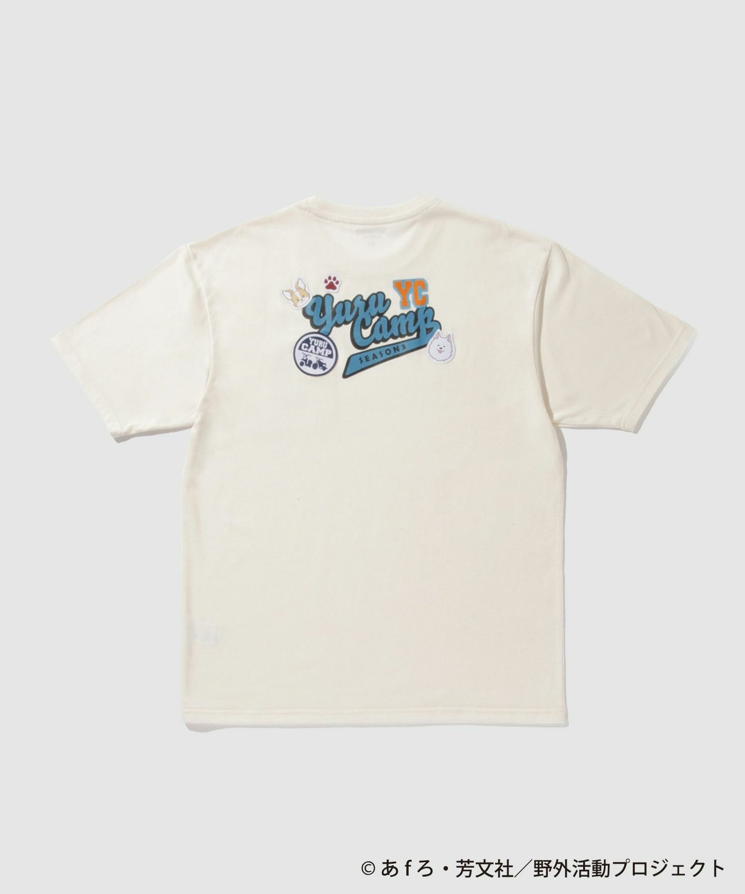 [予約販売 2/6より順次発送予定]『ゆるキャン△ SEASON３』 バックプリントポケット付きTシャツ ホワイト メンズ メール便 対応商品商品画像-1