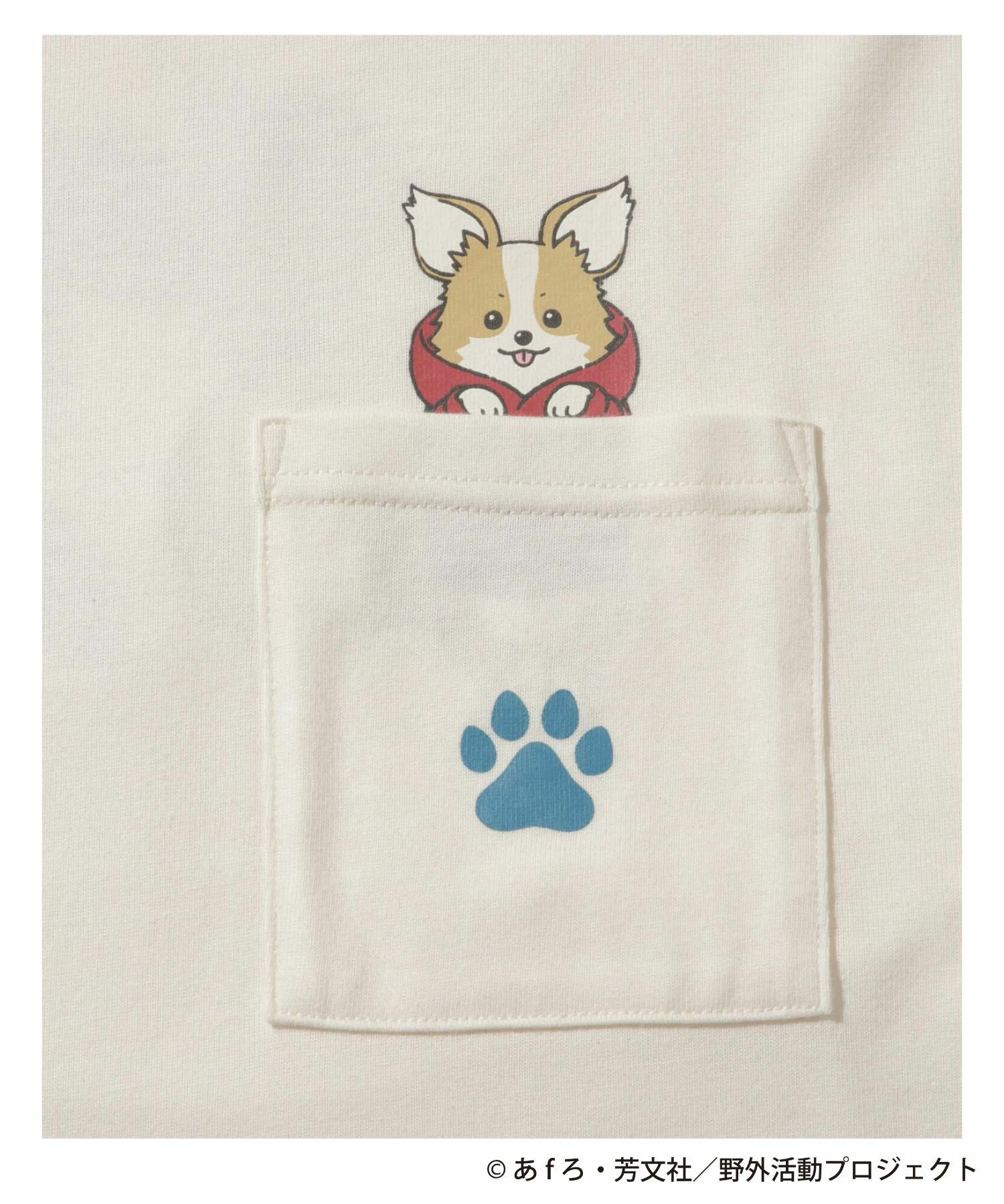 [予約販売 2/6より順次発送予定]『ゆるキャン△ SEASON３』 バックプリントポケット付きTシャツ ホワイト メンズ メール便 対応商品商品画像-4