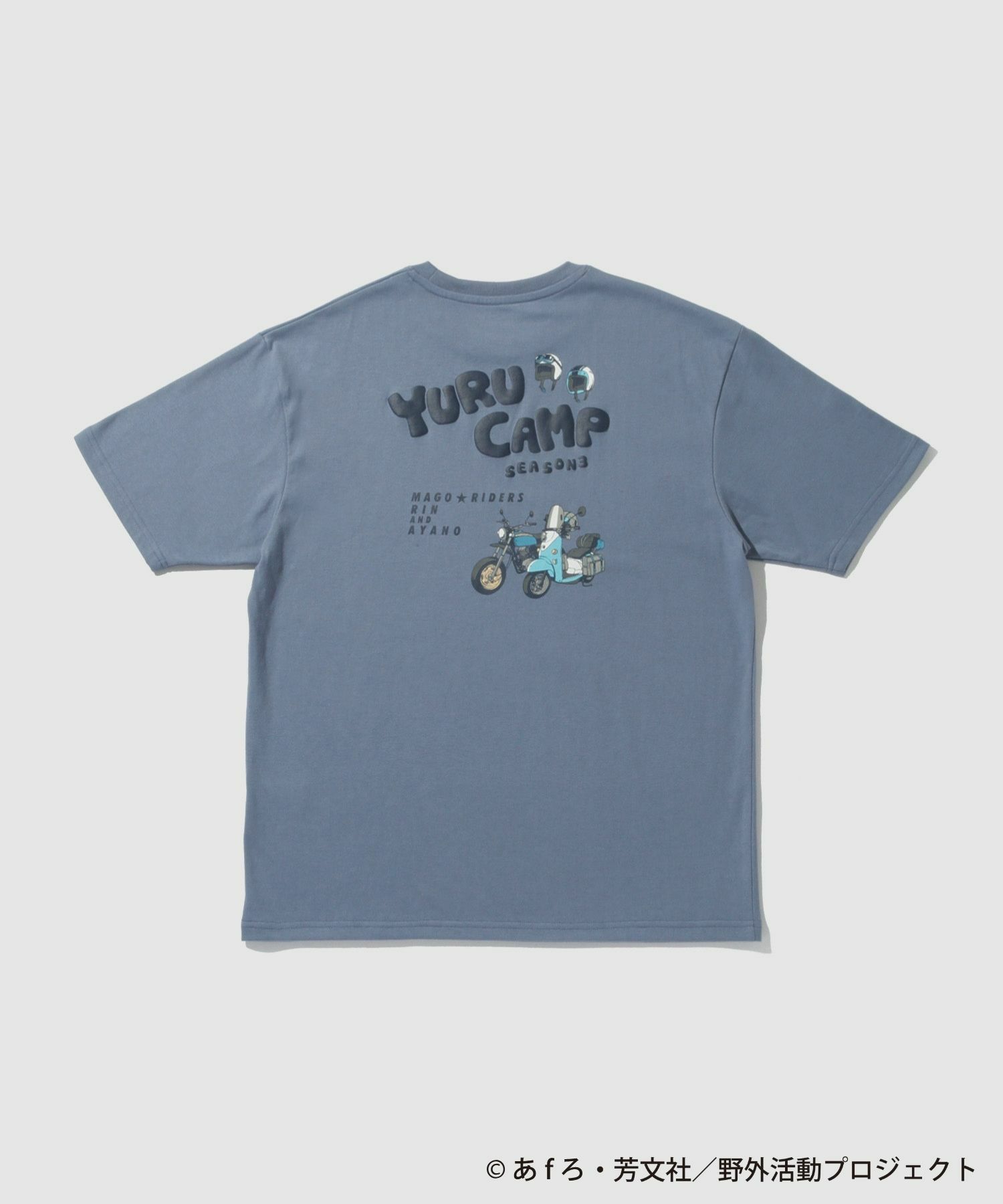 [予約販売 2/6より順次発送予定]『ゆるキャン△ SEASON３』 バックプリントTシャツ ブルー メンズ メール便 対応商品商品サムネイル-1