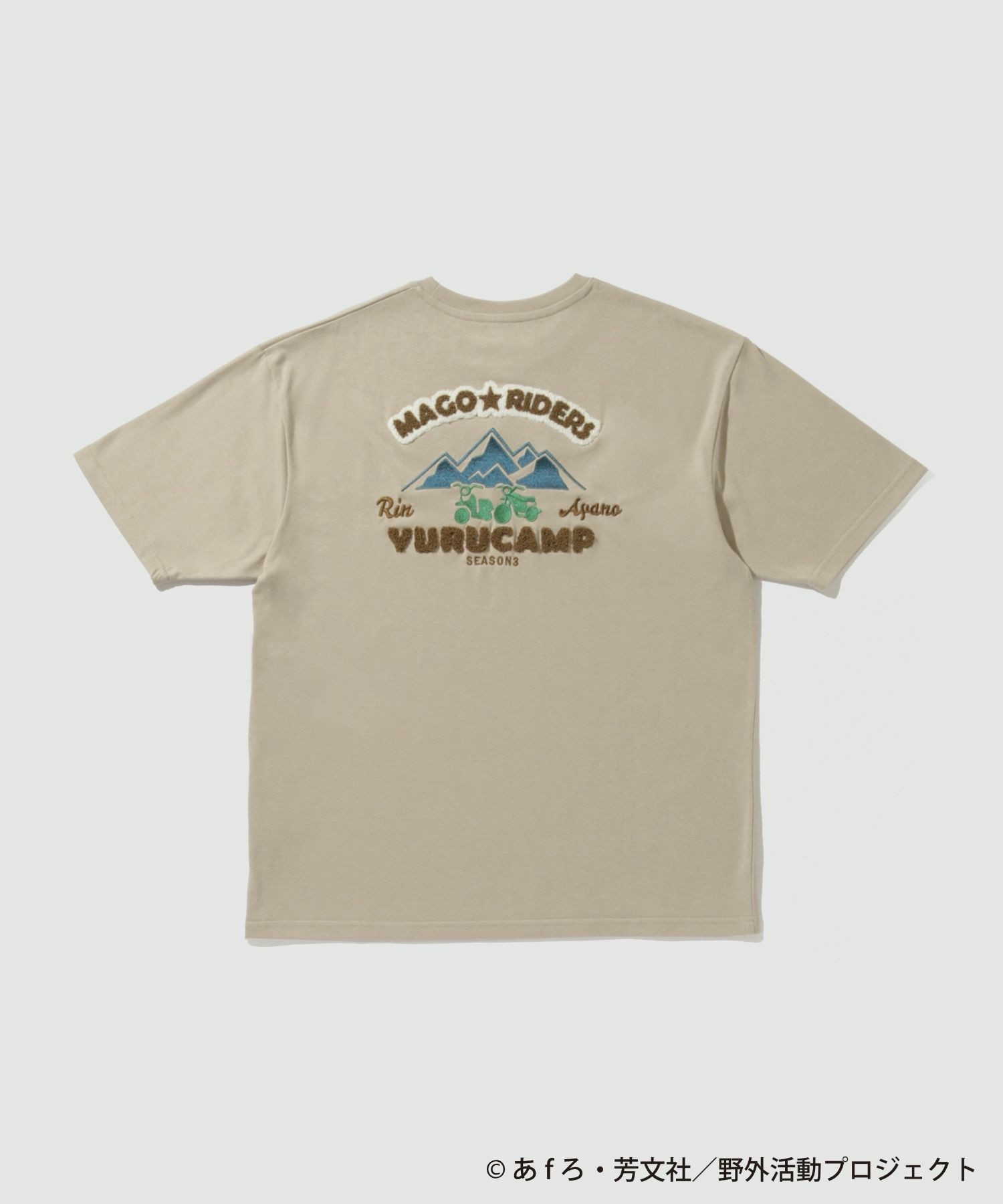 [予約販売 2/6より順次発送予定]『ゆるキャン△ SEASON３』 バックプリントTシャツ ベージュ メンズ メール便 対応商品商品画像-1