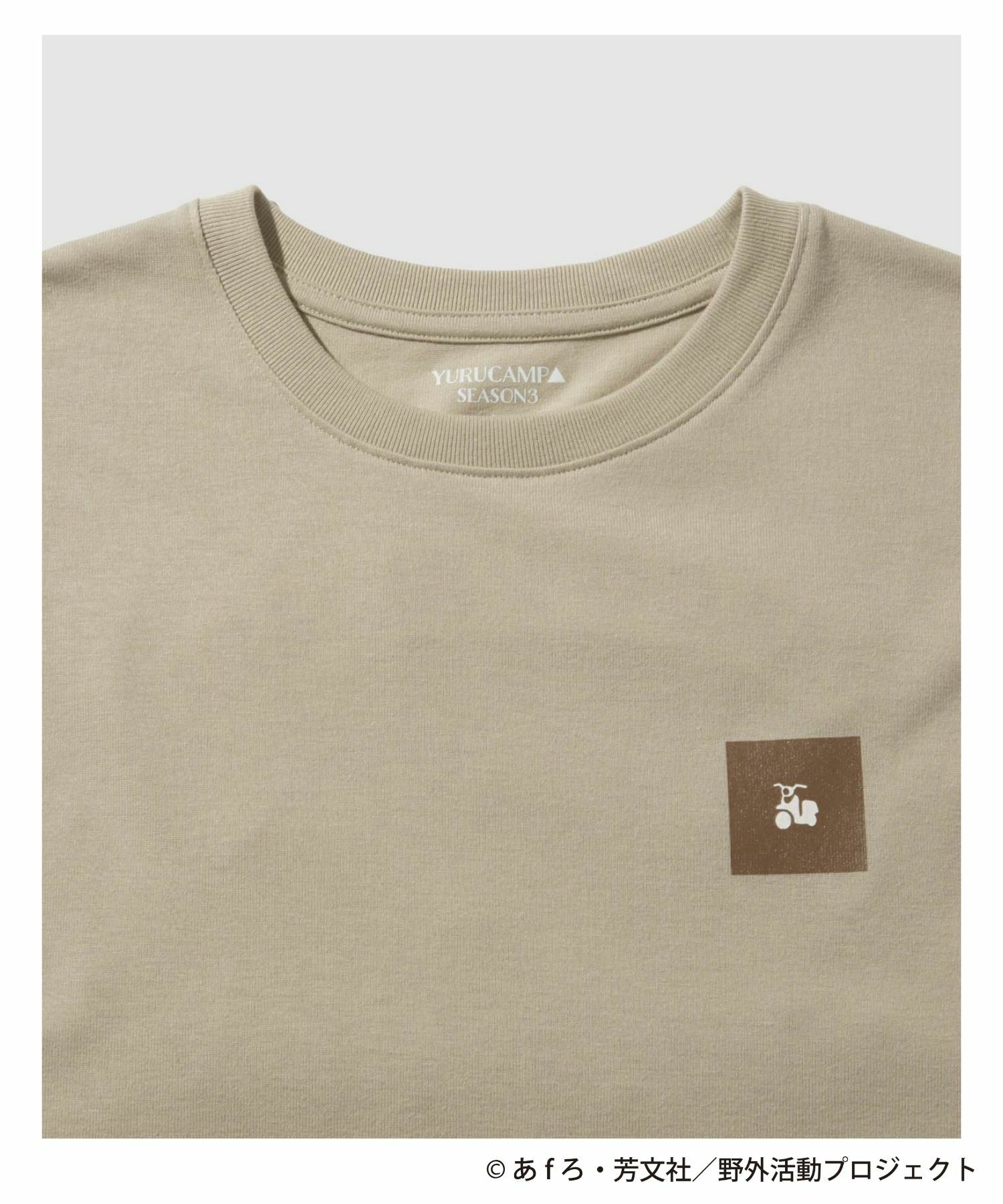 [予約販売 2/6より順次発送予定]『ゆるキャン△ SEASON３』 バックプリントTシャツ ベージュ メンズ メール便 対応商品商品サムネイル-3
