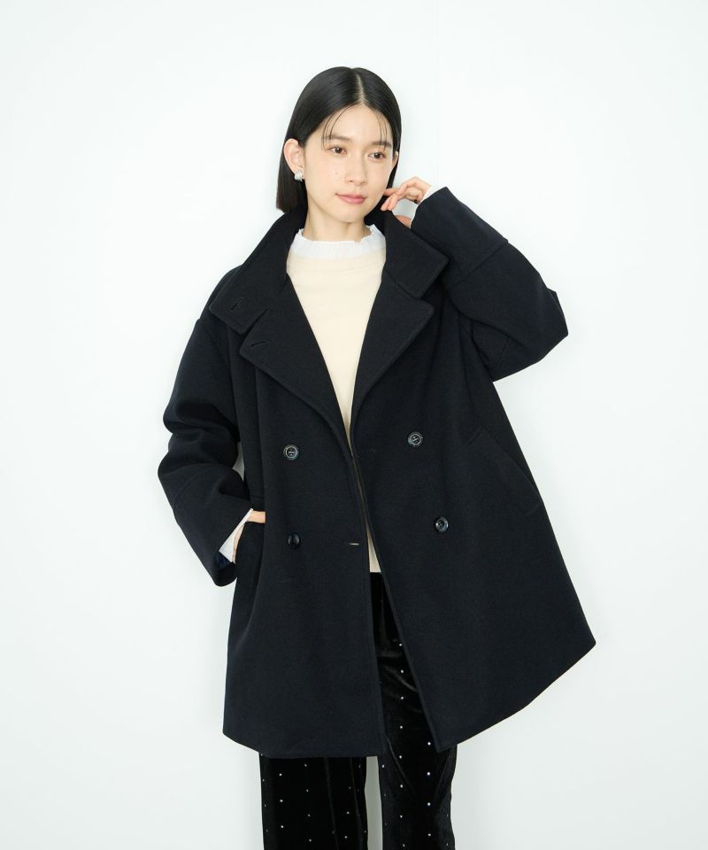 [最終さらに50%OFF]Idnes  スタンドカラーミドルコート レディース商品画像-4