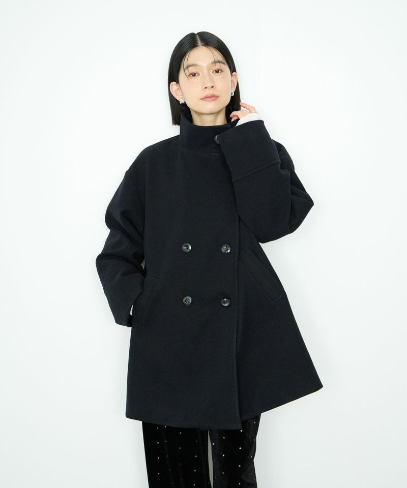 [最終さらに50%OFF]Idnes  スタンドカラーミドルコート レディース商品画像-5