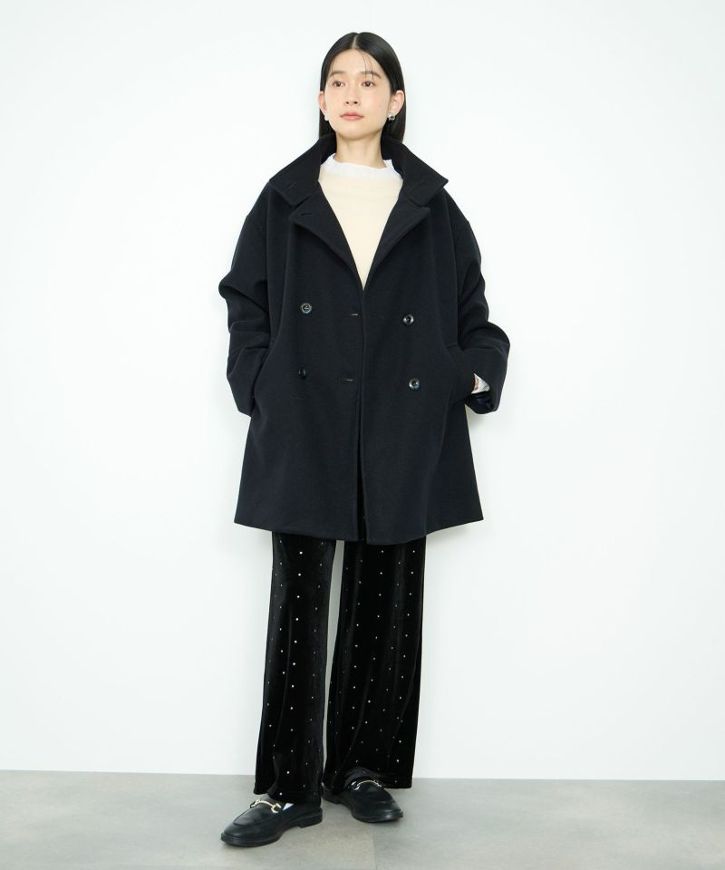 [最終さらに50%OFF]Idnes  スタンドカラーミドルコート レディース商品画像-9