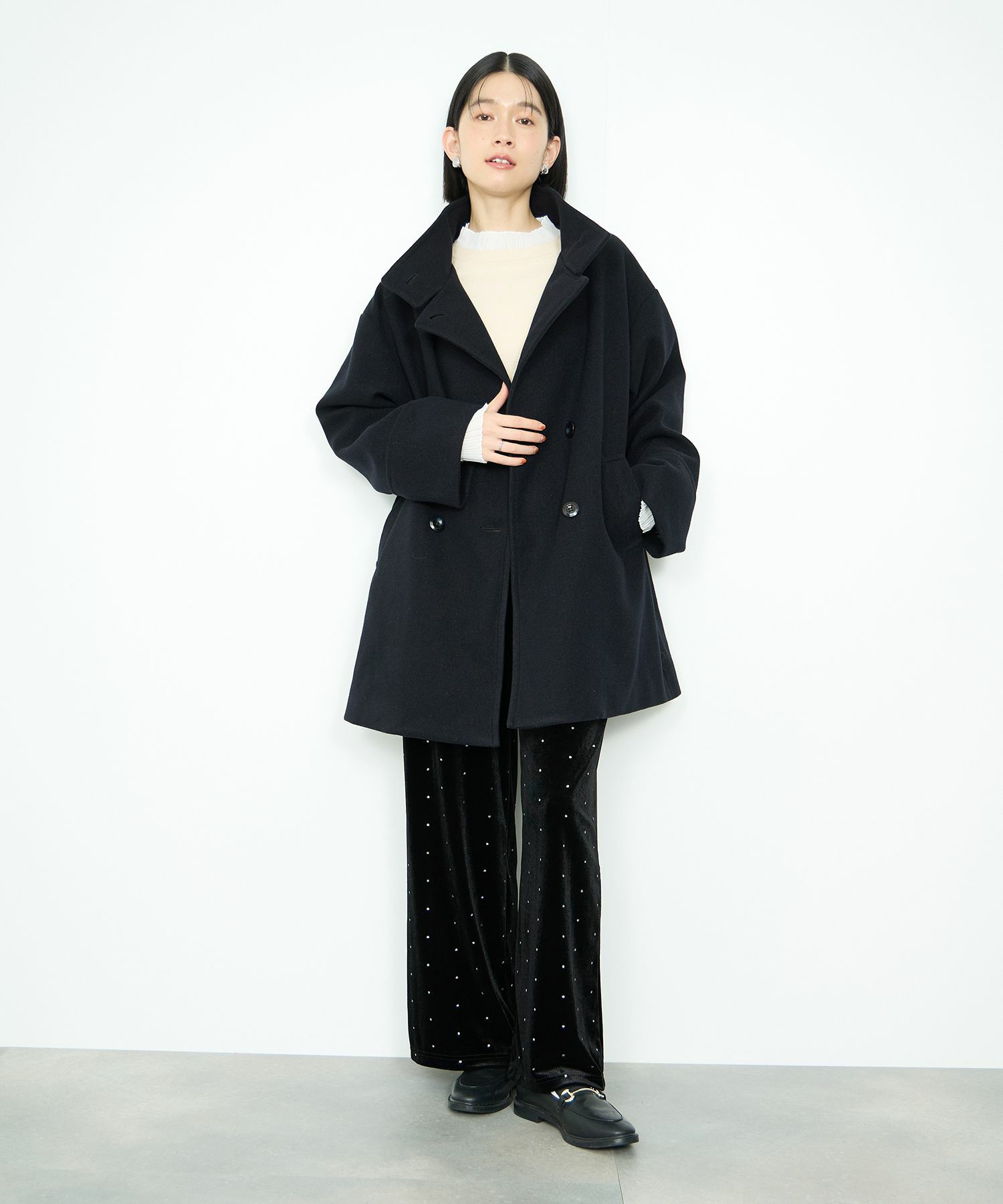 Idnes  スタンドカラーミドルコート レディース商品サムネイル-10