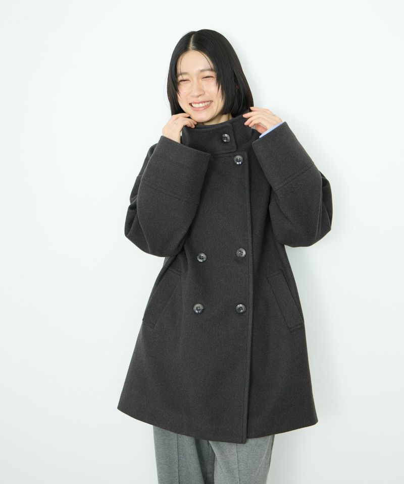 [最終さらに50%OFF]Idnes  スタンドカラーミドルコート レディース商品画像-11