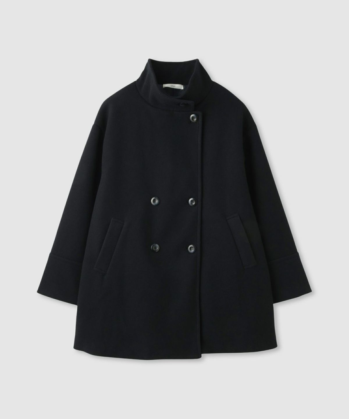 Idnes スタンドカラーミドルコート レディース