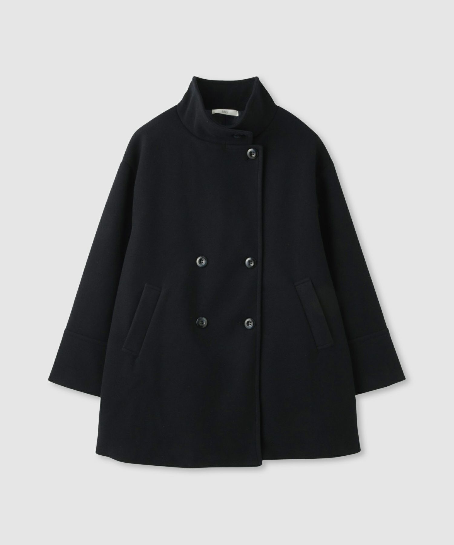 Idnes スタンドカラーミドルコート レディース