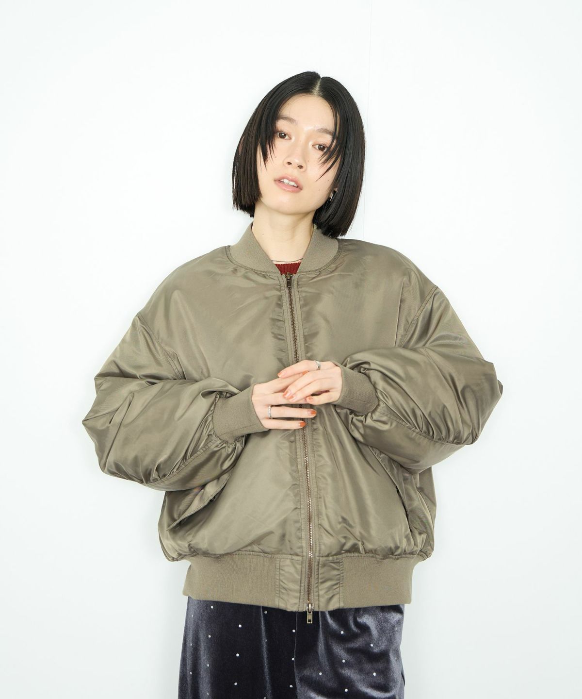 Idnes 中綿MA-1タイプジャケット レディース