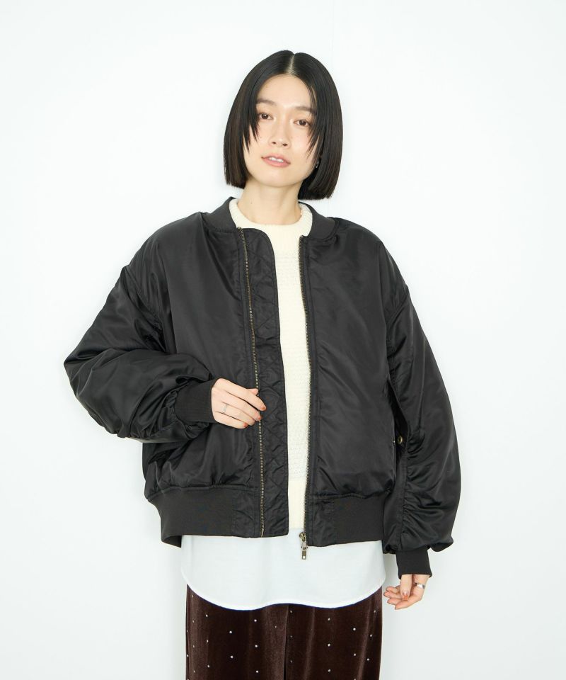 Idnes  中綿MA-1タイプジャケット レディース商品画像-2