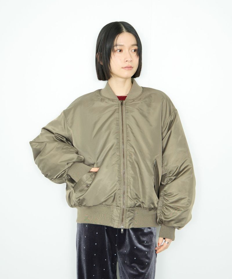 Idnes  中綿MA-1タイプジャケット レディース商品画像-5