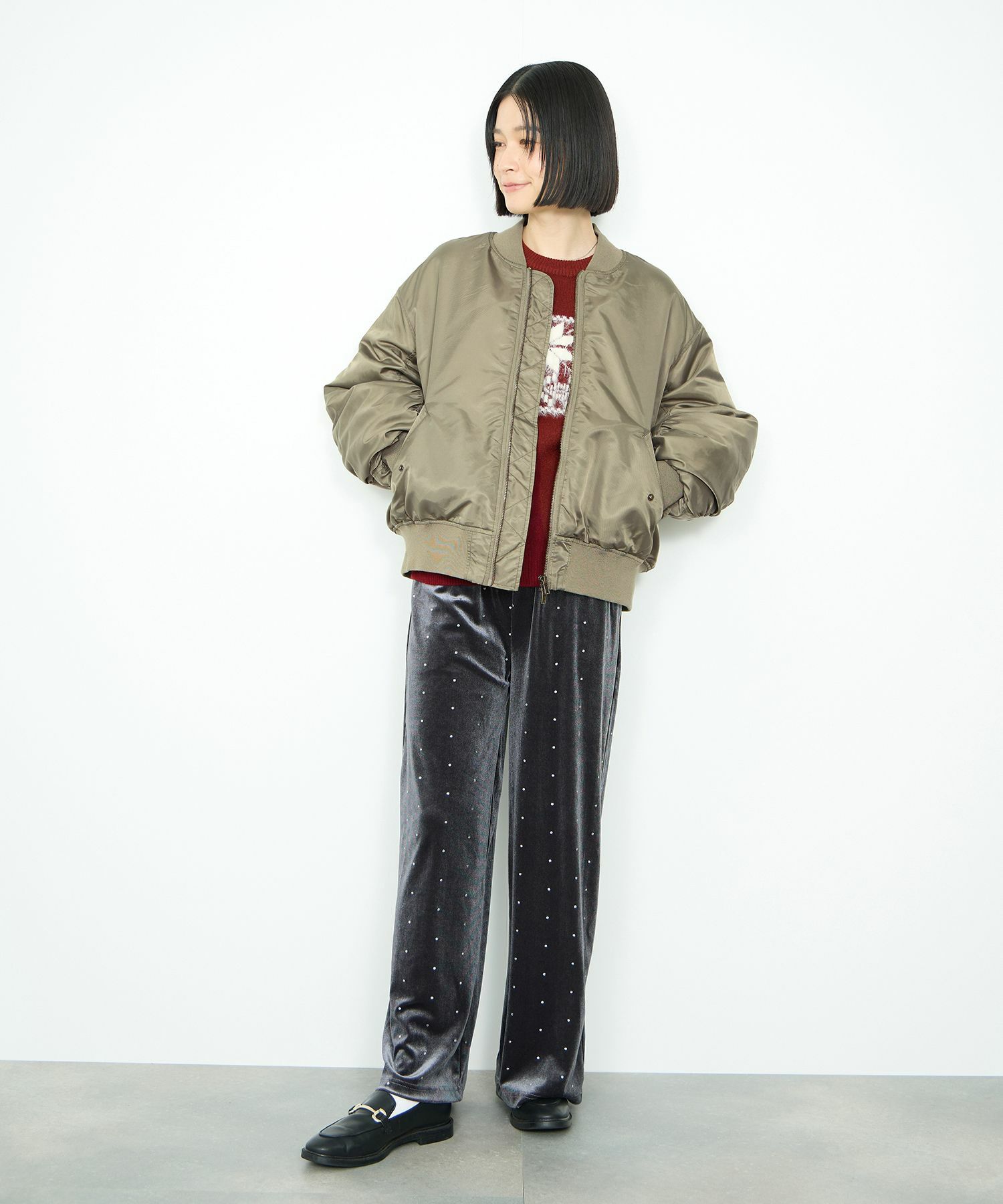 [最終さらに50%OFF]Idnes  中綿MA-1タイプジャケット レディース商品画像-6
