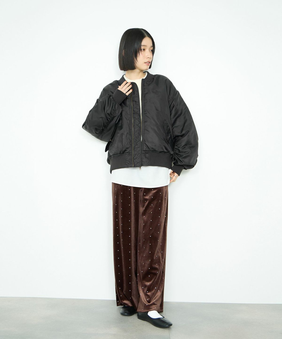 Idnes 中綿MA-1タイプジャケット レディース