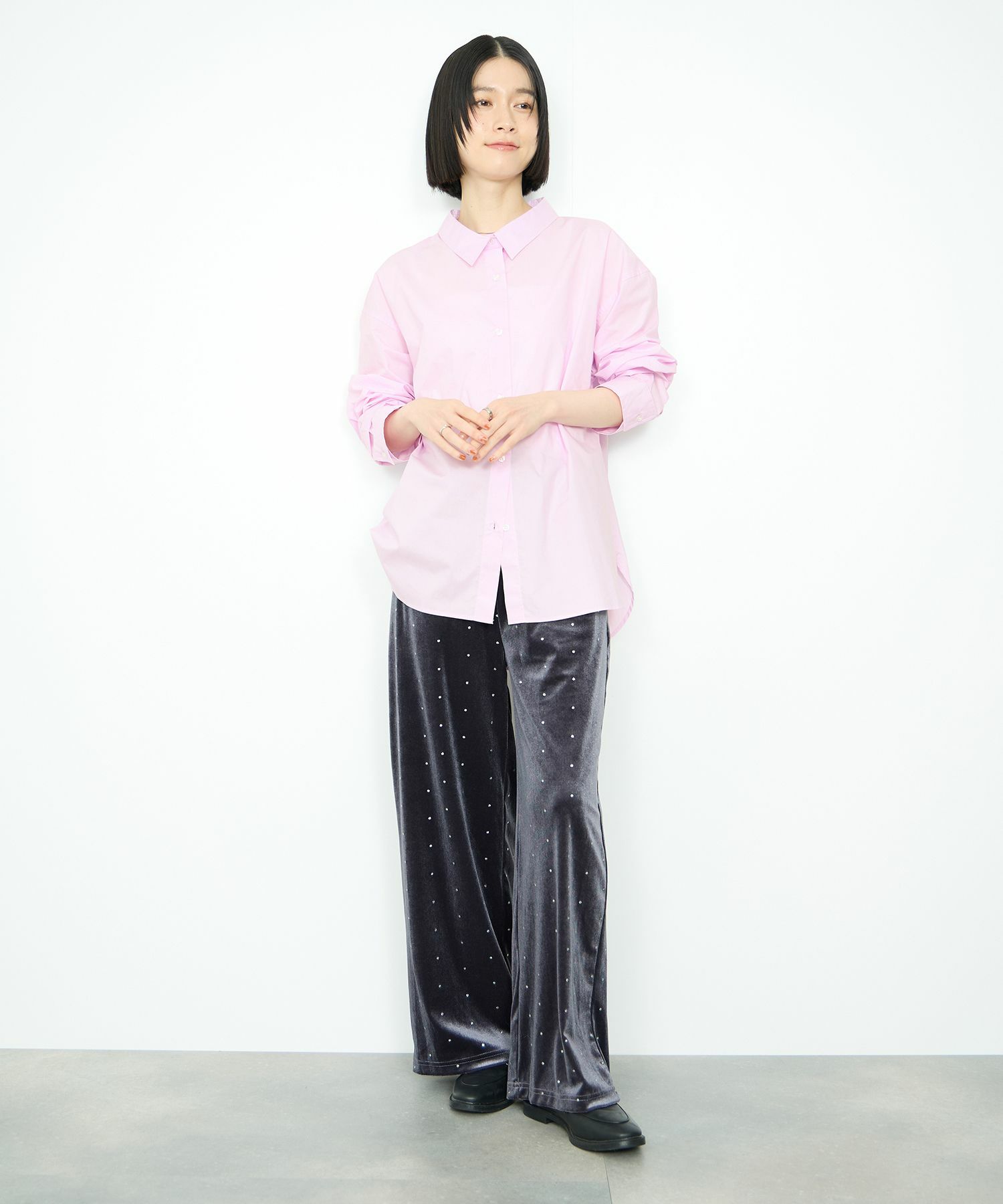 Idnes レギュラーカラーオーバーサイズシャツ レディース商品サムネイル-8